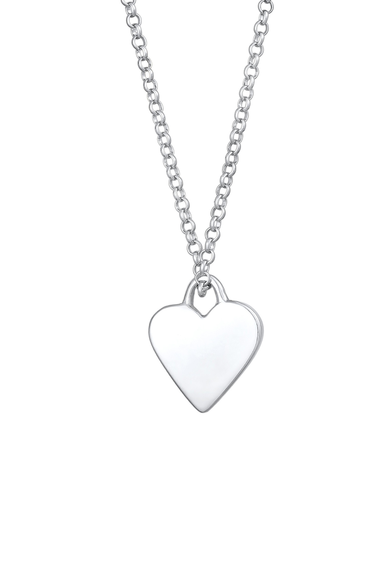 Elli Kette mit Anhänger »Halskette Herz Plättchen Anhänger Filigran 925 Silber«