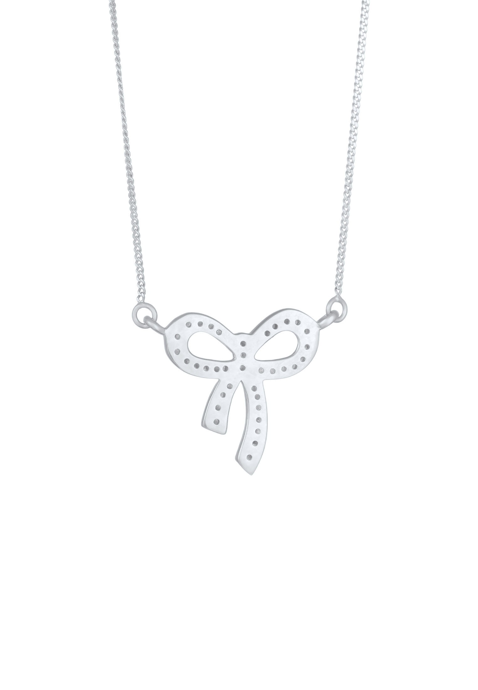 Elli Silberkette »Halskette Schleife Zirkonia Weiß 925 Sterling Silber«