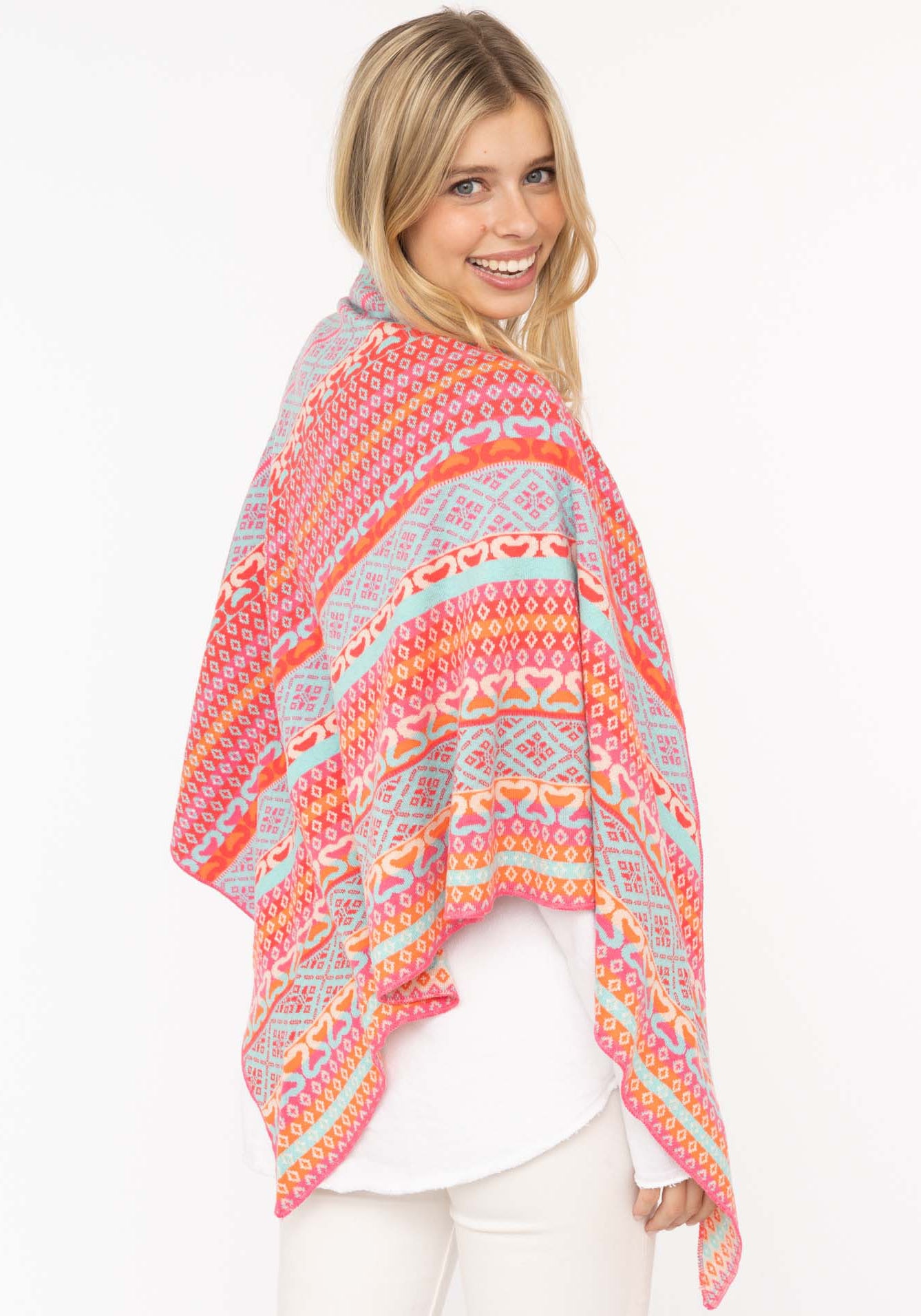 Zwillingsherz Dreieckstuch »"Maralda"« farbenfrohes Muster, wärmend, Strick