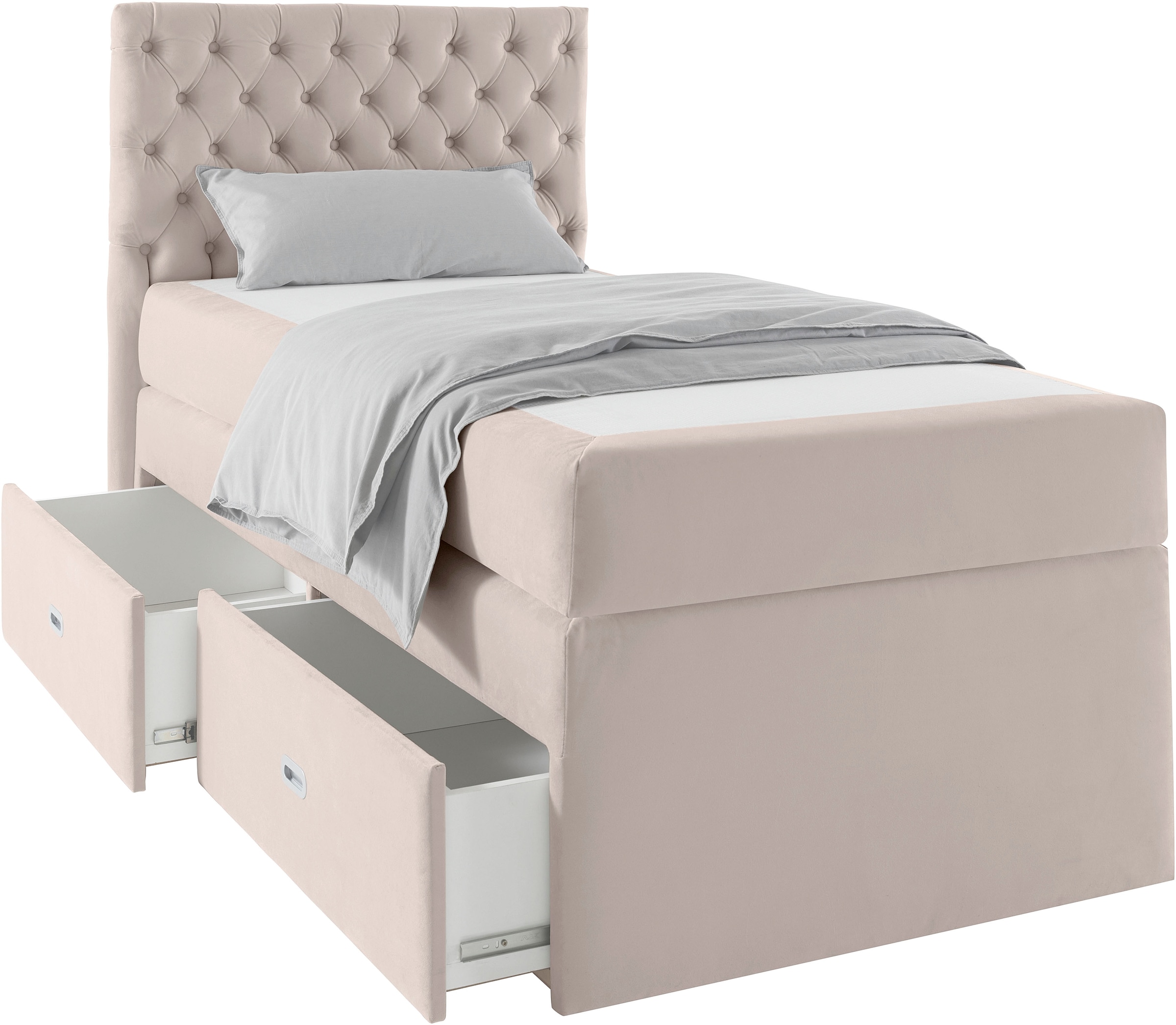 Home affaire Bett »Boxbett Alvi mit Schubladen, Taschen-Federkernmatratze« wahlweise Härtegrad der Matratze H2/H3/H4