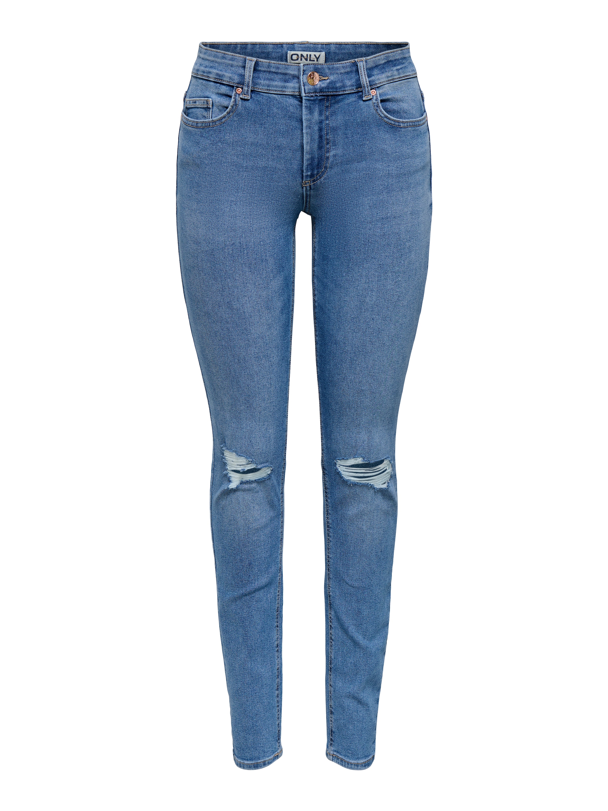 ONLY Skinny-fit-Jeans »ONLSUMI MID WAIST KNEE DES SK DNM  BOX« Destroyed Effekte