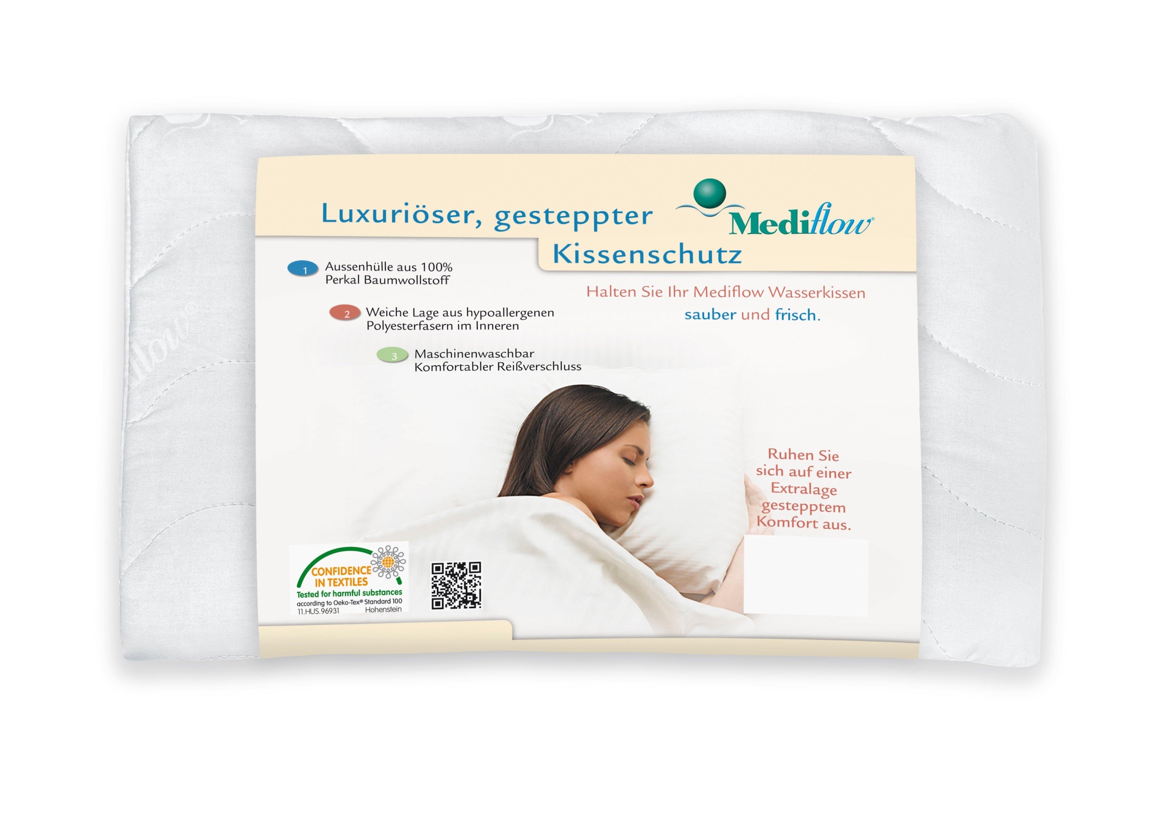 Baumwollkissen »Mediflow«, Füllung: 100% Polyester, Bezug: 100% Baumwolle, (1 St.),...