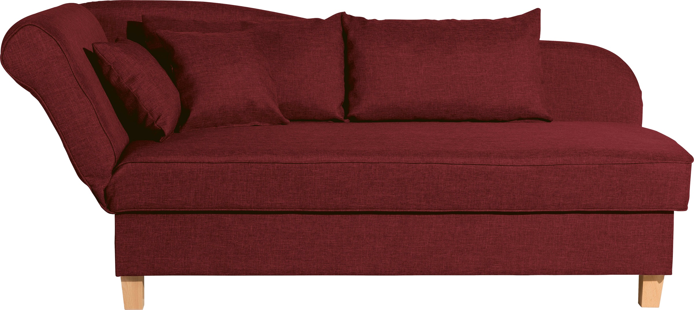 Max Winzer® Recamiere »Saturn mit verstellbarer Armlehne und Bettkasten, bequem zum Relaxen«, Armlehne links oder rechts, inkusive 4 Kissen