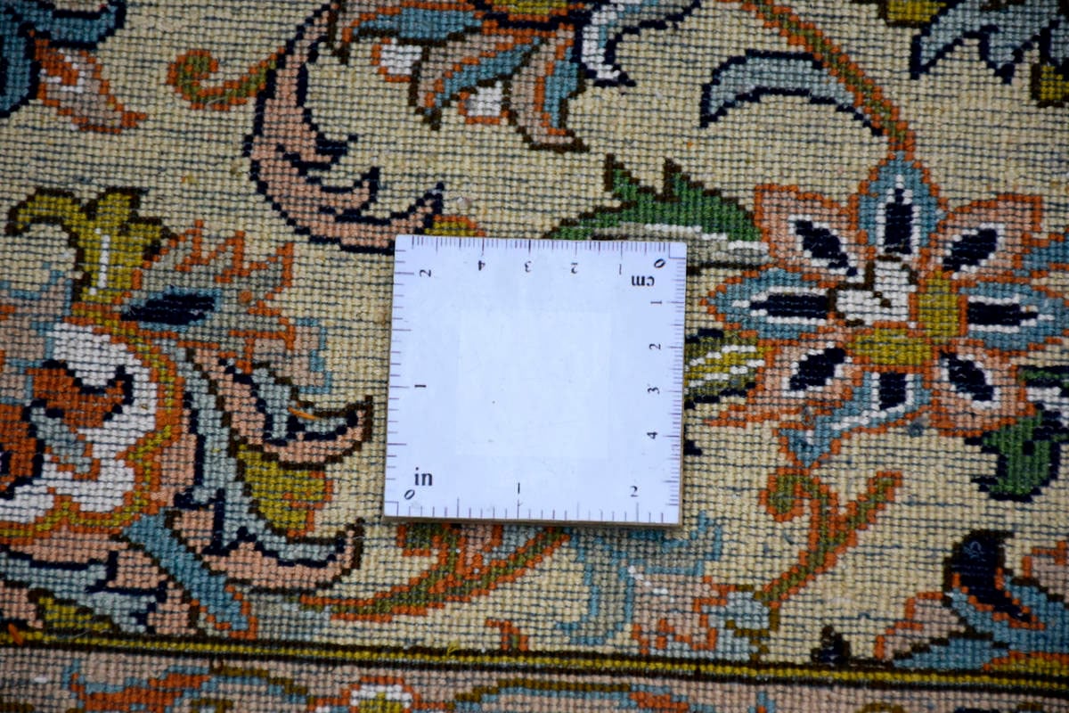 Kayoom Seidenteppich »Kashan 8813«, rechteckig, 10 mm Höhe, Einzelstück mit Zertifikat, Wohnzimmer
