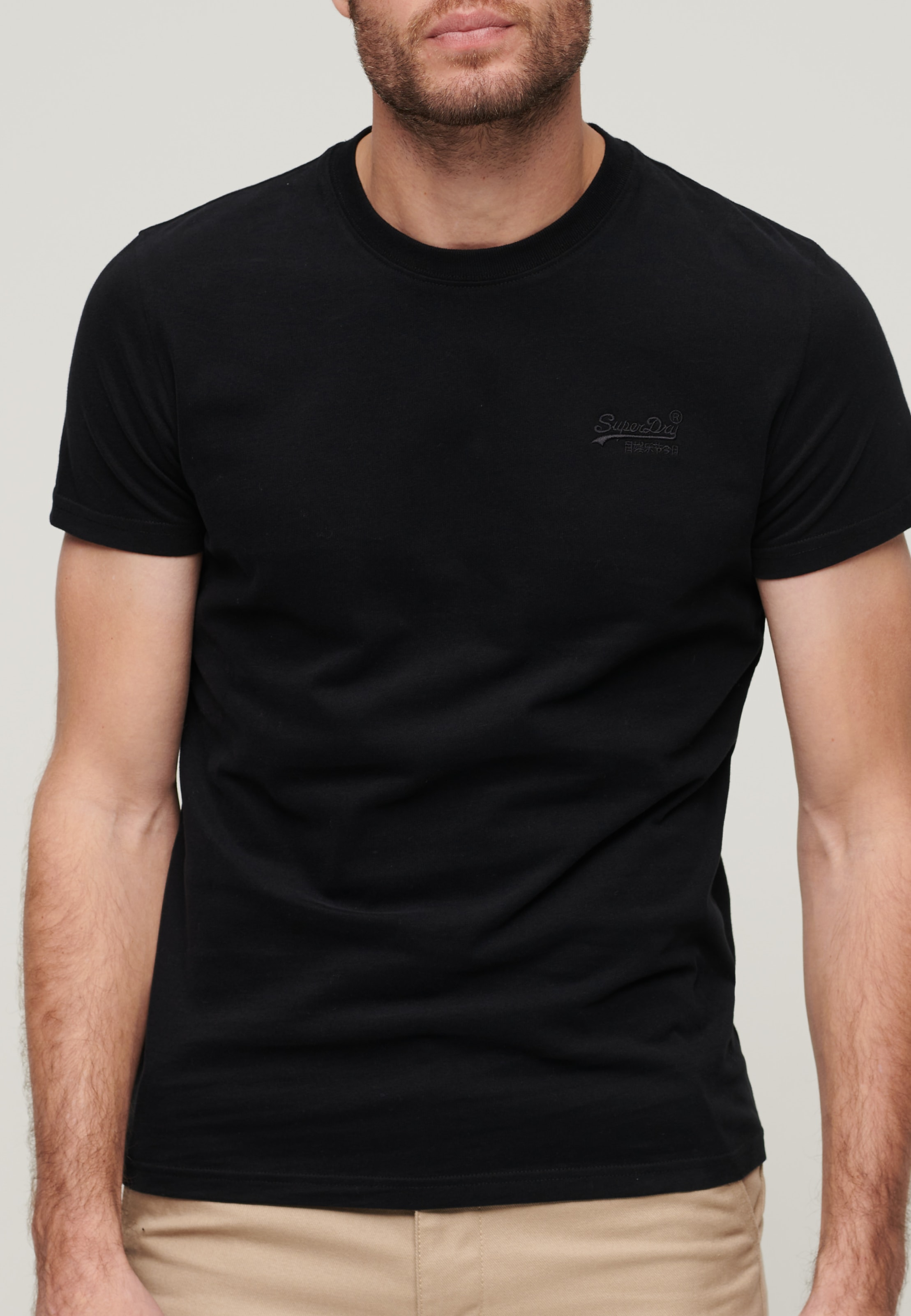 Superdry Rundhalsshirt »Vintage Logo Emb Te« schmale Passform, aus Baumwolle und Single Jersey, mit Stickerei