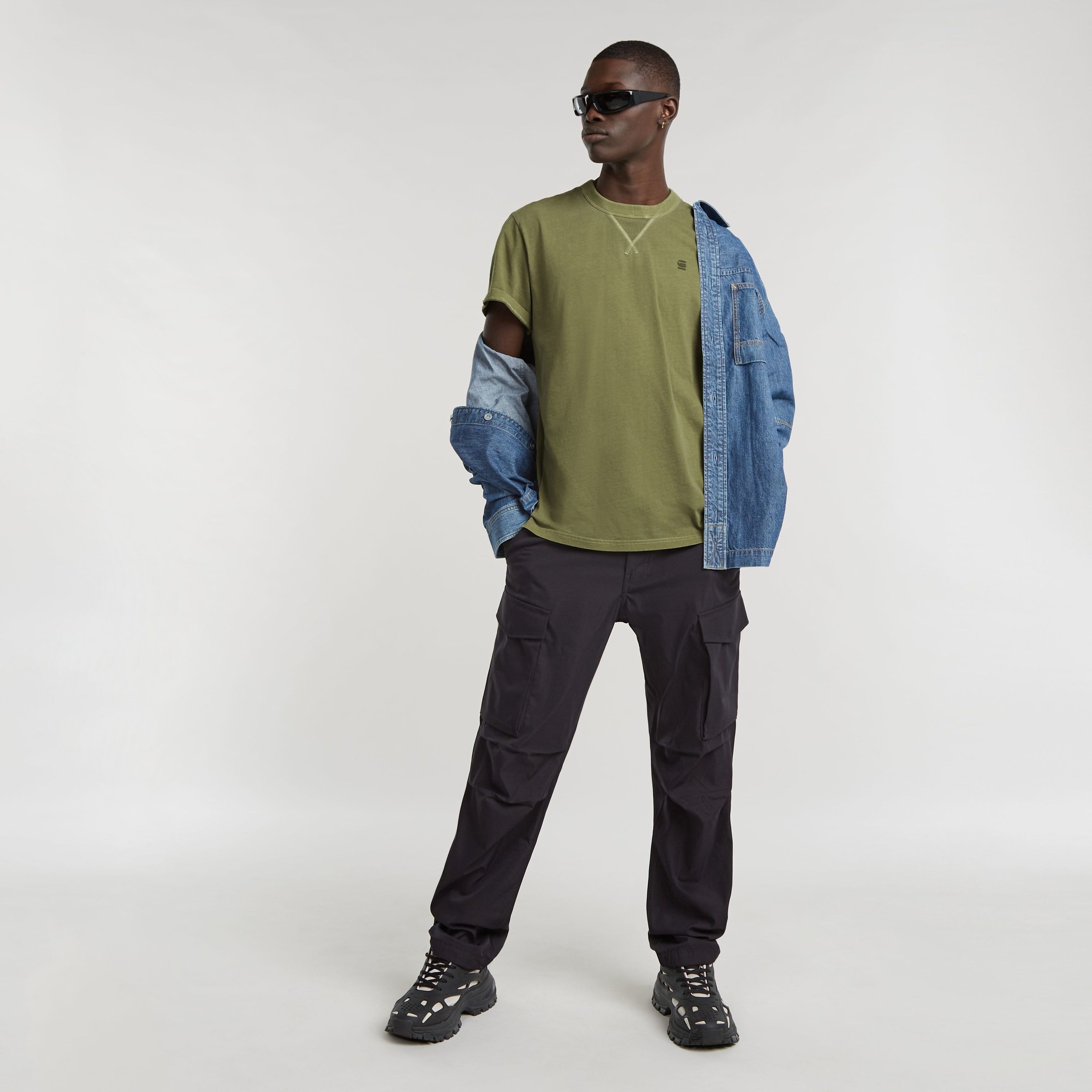 G-STAR T-Shirt »Nifous«, Rundhals, mit Rippeinsatz