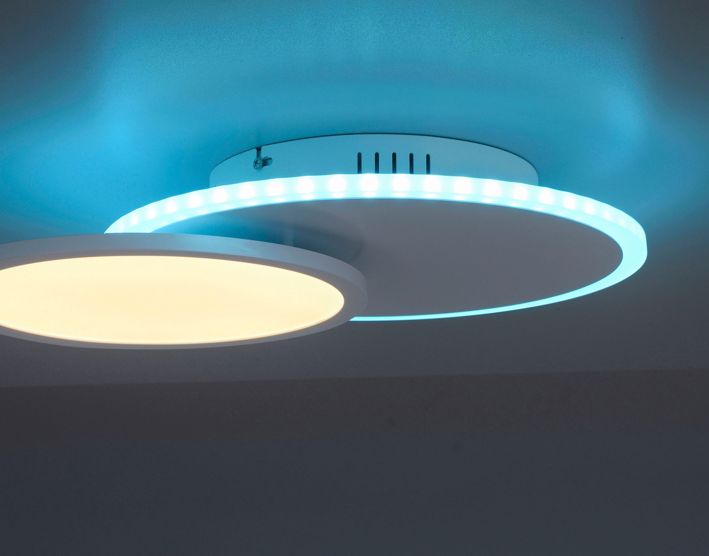 JUST LIGHT Deckenleuchte »MADINA« LED-Board 1 Stk. warmweiß - kaltweiß CCT-tunable white,RGB,dimmbar über Fernbedienung,Funk-Fernbedienung