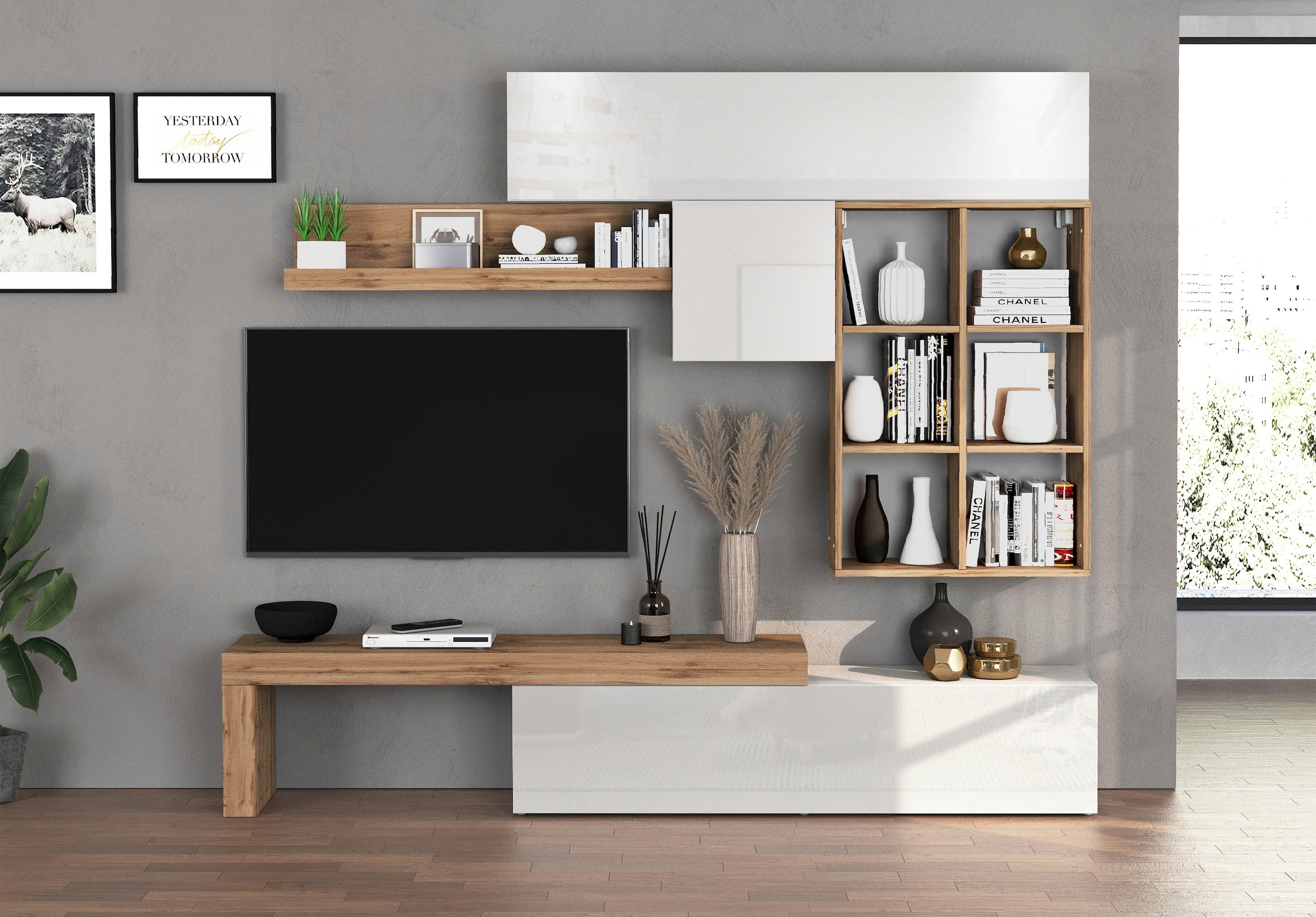 INOSIGN Wohnwand »Chronos Wohnwand, Medienwand, 5-er set« 5 Stk. tlg.