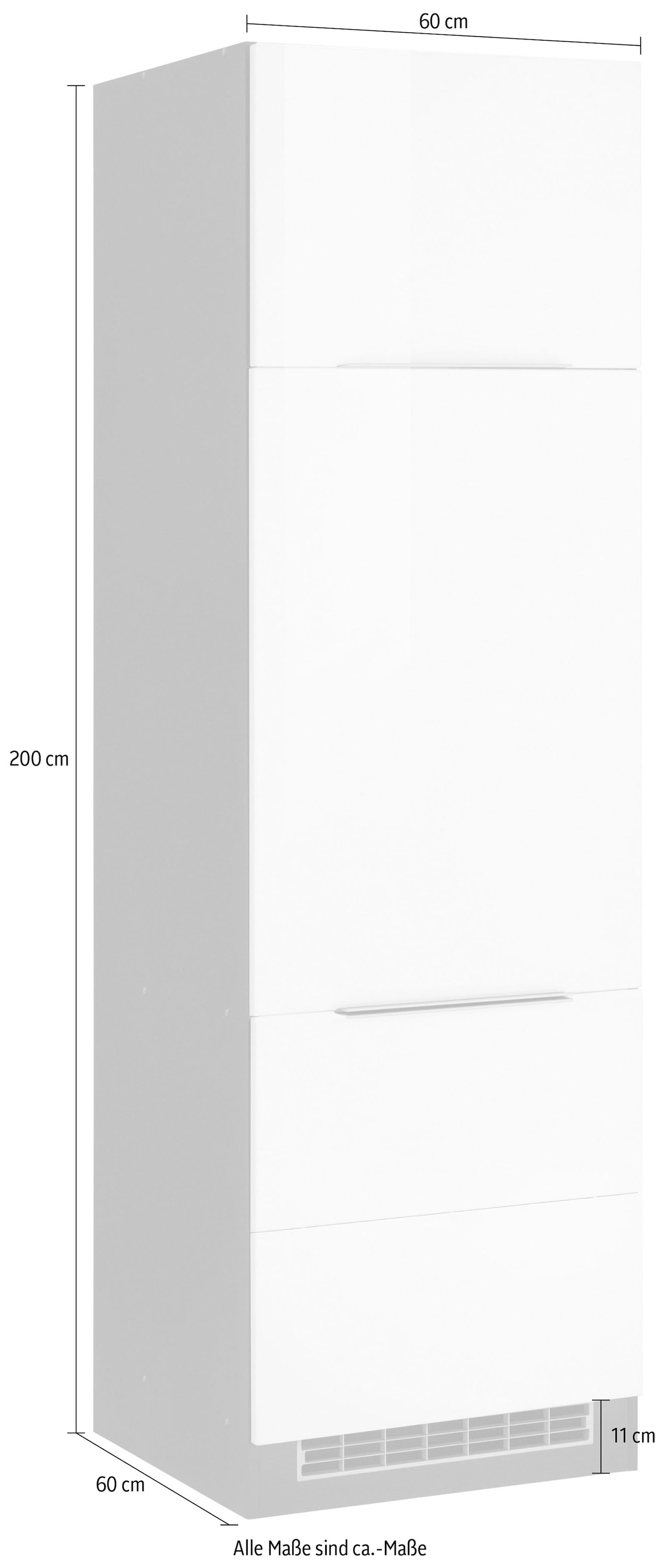 Fronten cm bei cm MDF OTTO 200 60 MÖBEL hochwertige Kühlumbauschrank »Brindisi«, HELD breit, online hoch,