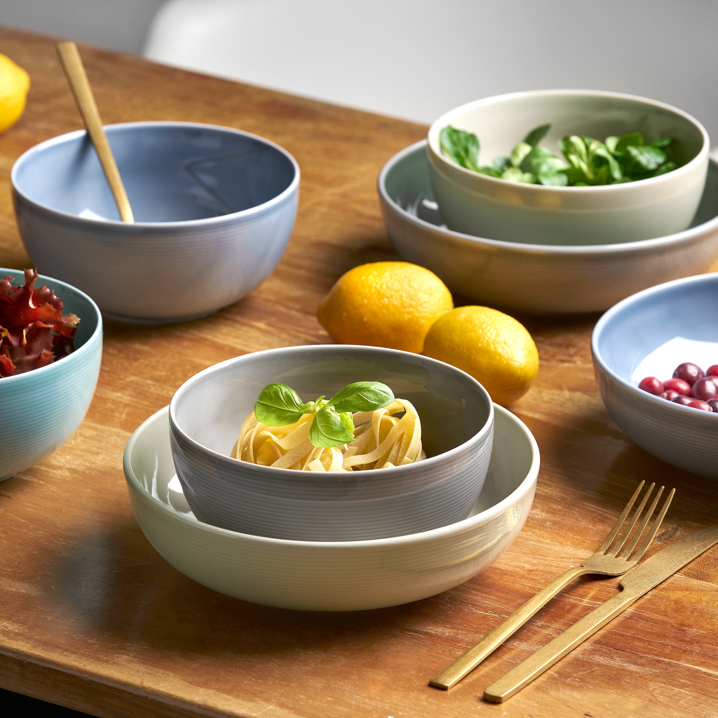 van Well Pastateller »Jive, tiefer Teller 20 cm, 6 Stück« dezentes Spiraldekor, spülmaschinen-und mikrowellengeeignet