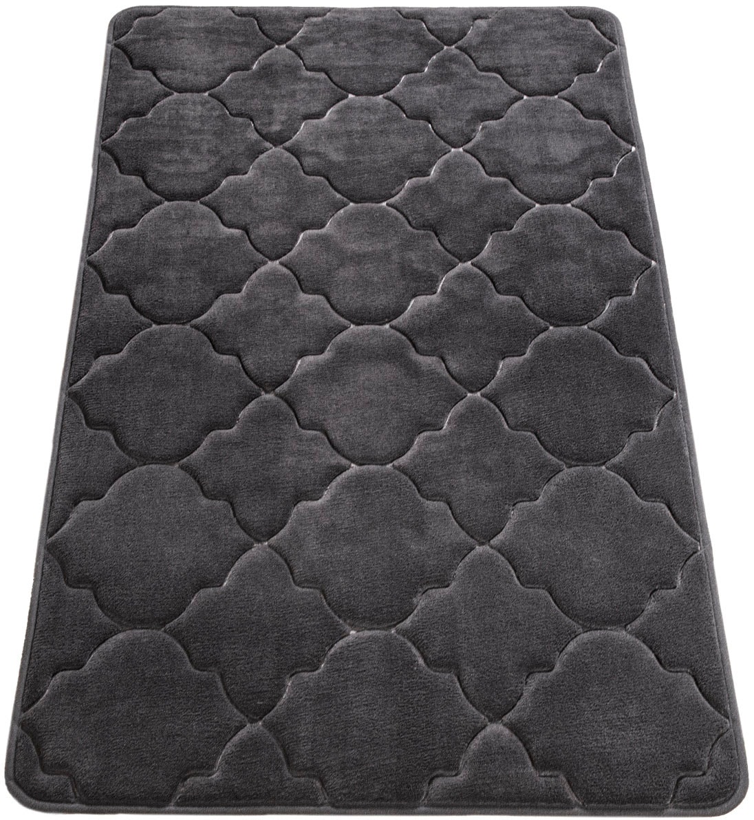 Paco Home Badematte »Corby 251, Memory-Schaum Effekt«, rutschhemmend beschichtet, fußbodenheizungsgeeignet, Badteppich, Uni Farben, Ornamente, Hoch-Tief Effekt