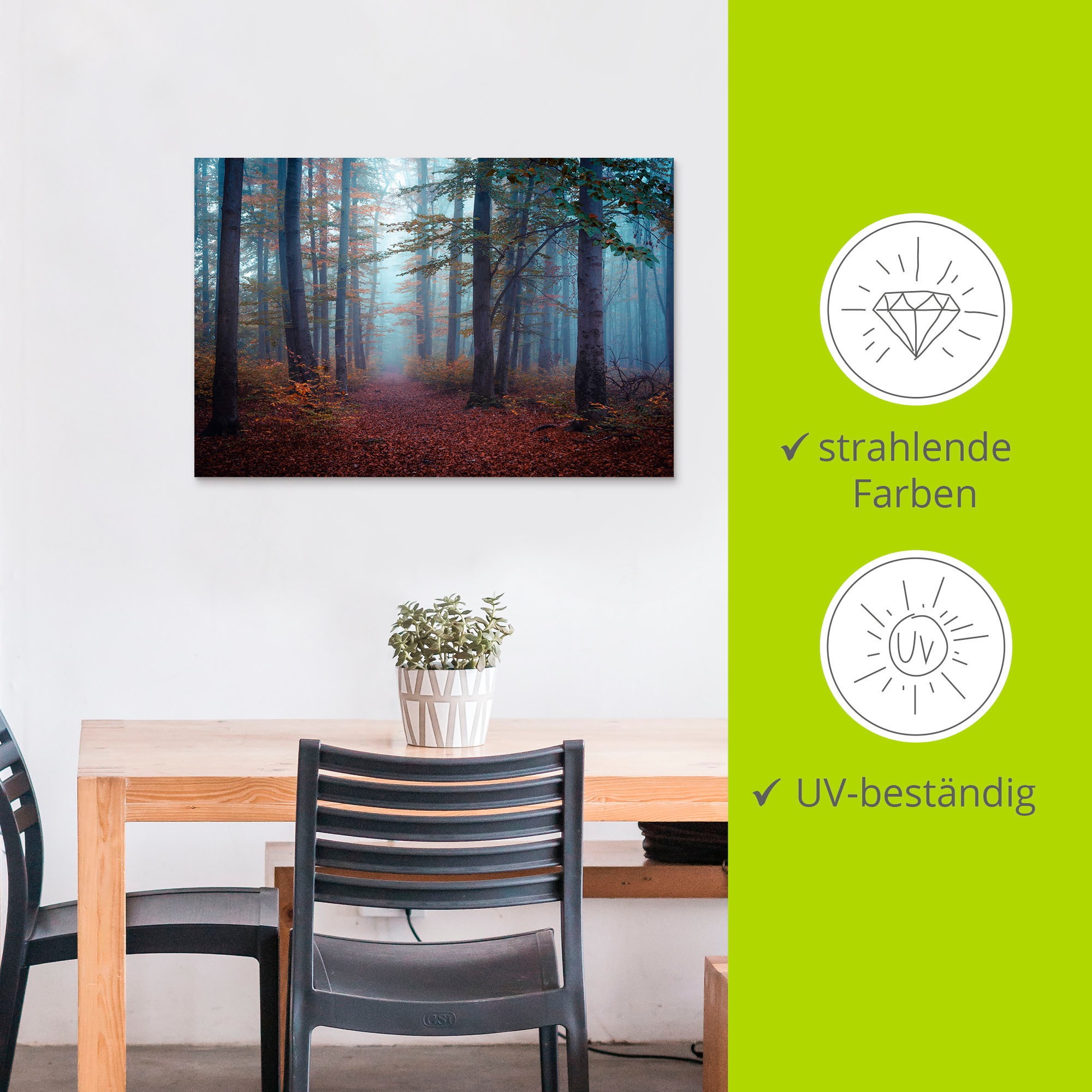 Artland Wandbild »Wald im Nebel«, Waldbilder, (1 St.), als Alubild, Outdoorbild in verschied. Größen