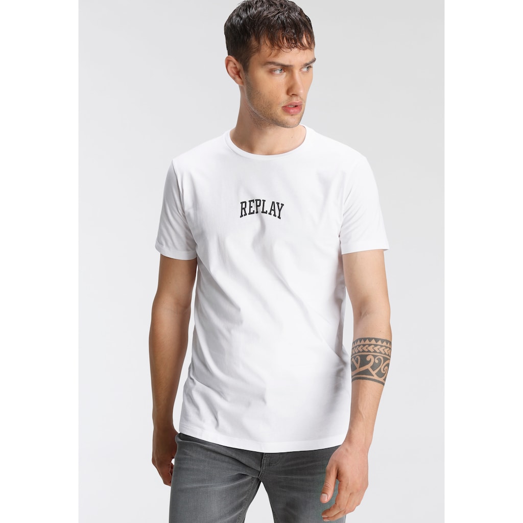 Replay T-Shirt, mit Markenprint