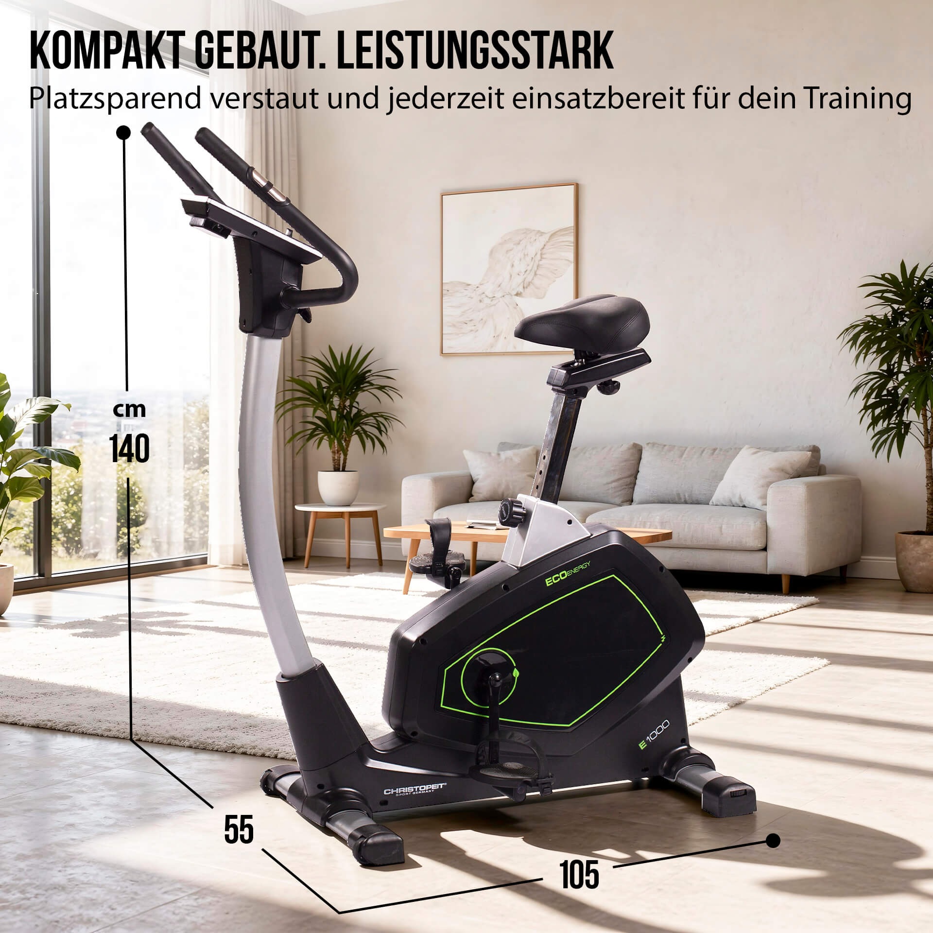 Christopeit Sport® Ergometer »Eco 1000« 150 kg max. Benutzergewicht, Fahrrad, 24 Widerstandsstufen