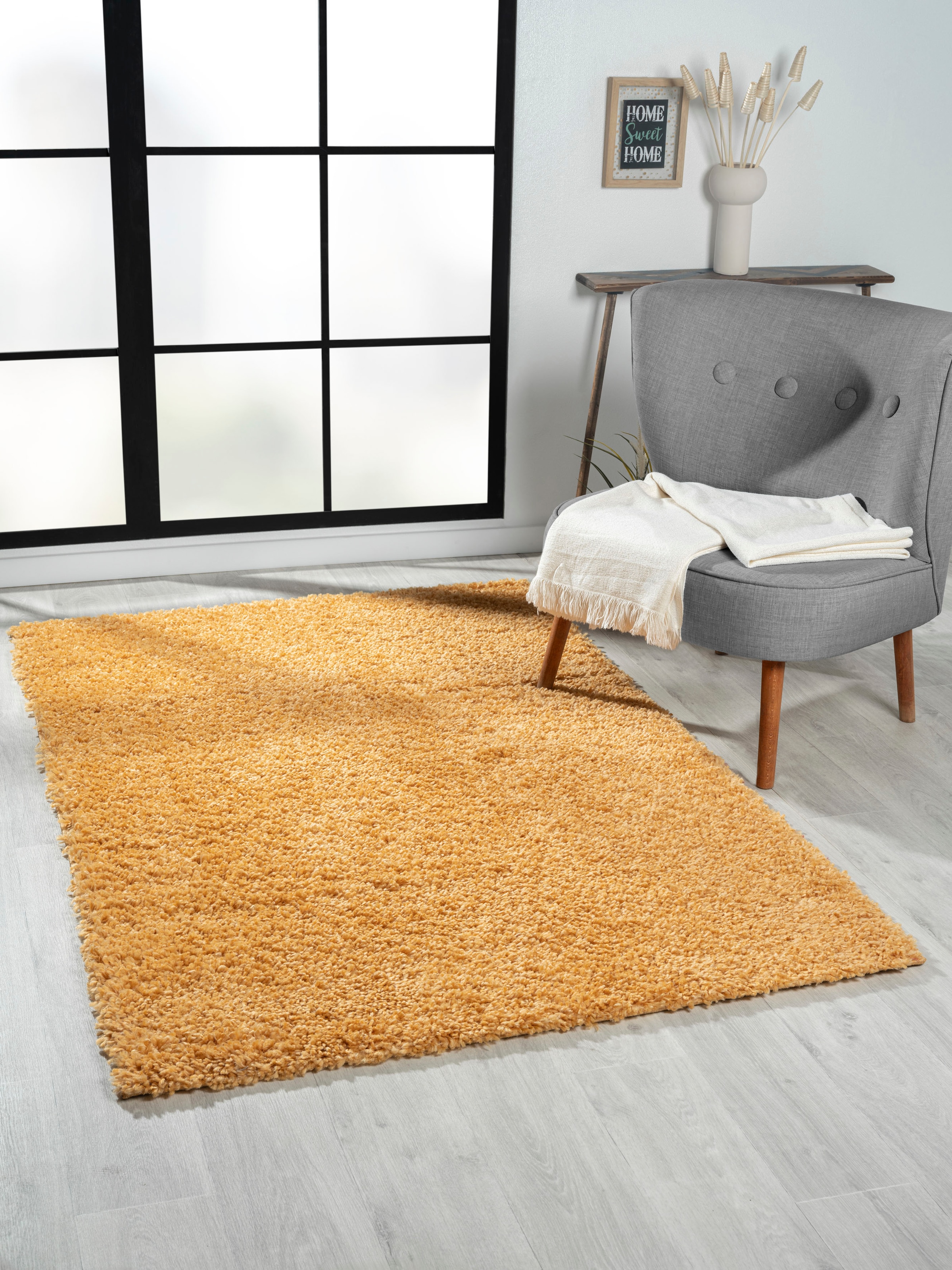 Myflair Möbel & Accessoires Hochflor-Teppich »My Shaggy«, rechteckig, 37 mm Höhe, Shaggy, Uni-Farben, leicht glänzend, Microfaser, extra flauschig