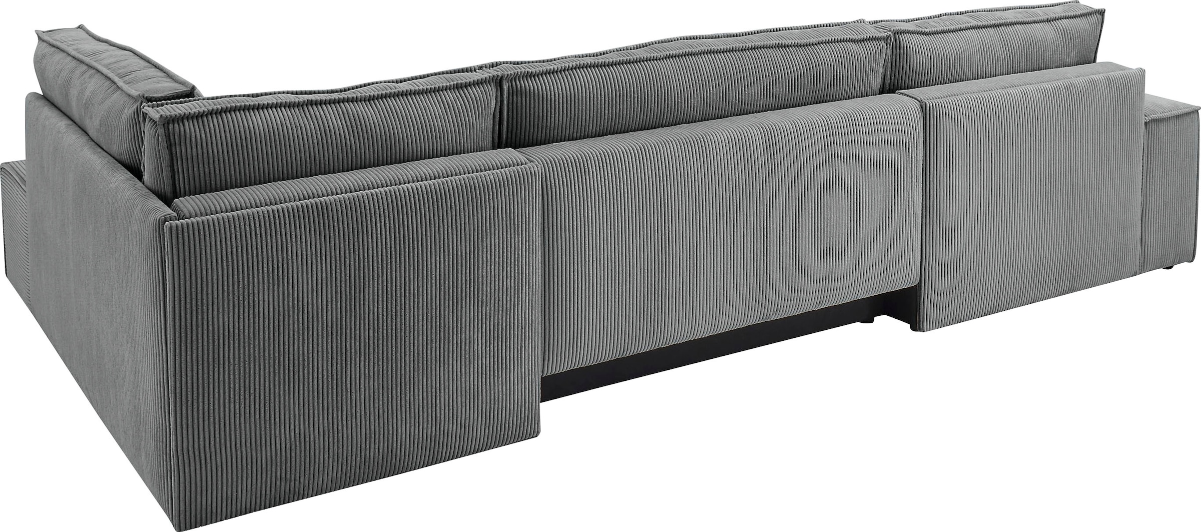 Home affaire Wohnlandschaft »SHERWOOD XXL 329 cm, U-Form, Schlafsofa,«, Schlaffunktion m. Bettkasten (194x139 cm), Cord, Vintage, Samtvelours