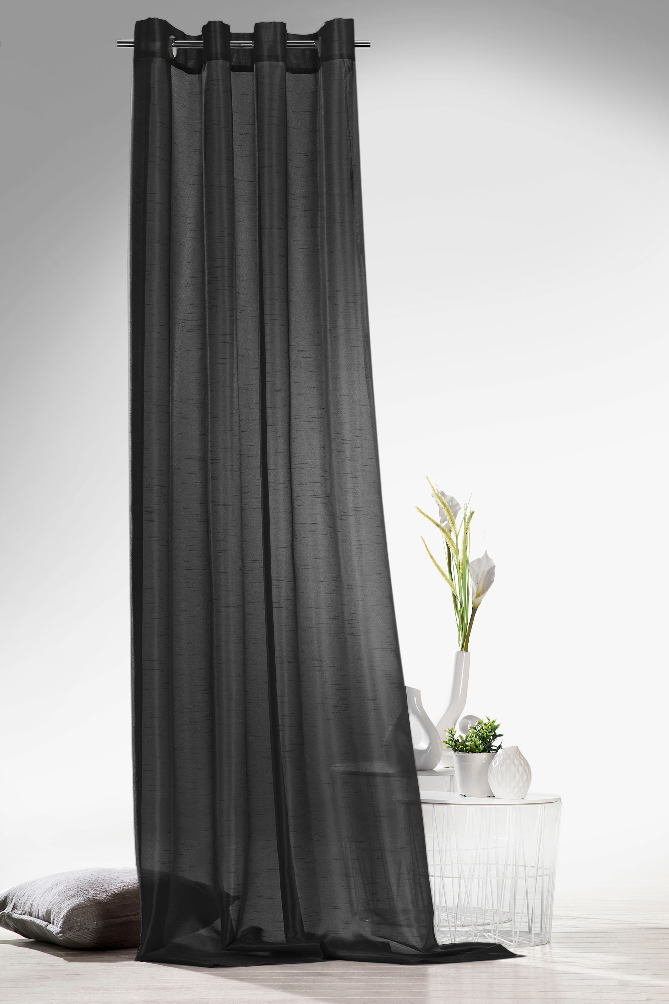 Weckbrodt Vorhang »Klara« Ösen 1 Stk. tlg. Wildseiten-Optik, halbtransparent, Gardine, Store