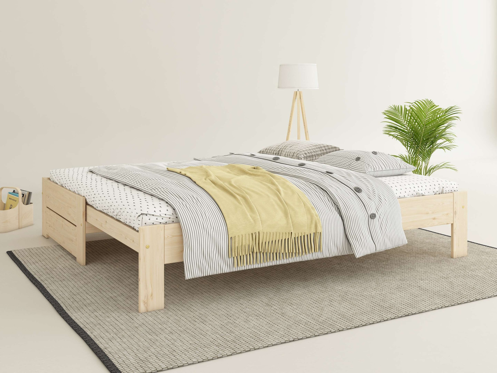 Home affaire Massivholzbett »Imme, ausziehbar 90cm-180cm, ideal für Schlafbesuch, mit Lattenrost«, (Liegefläche 2x 90x200cm), Massive Kiefer, Schubkasten optional, Belastbarkeit 180 KG