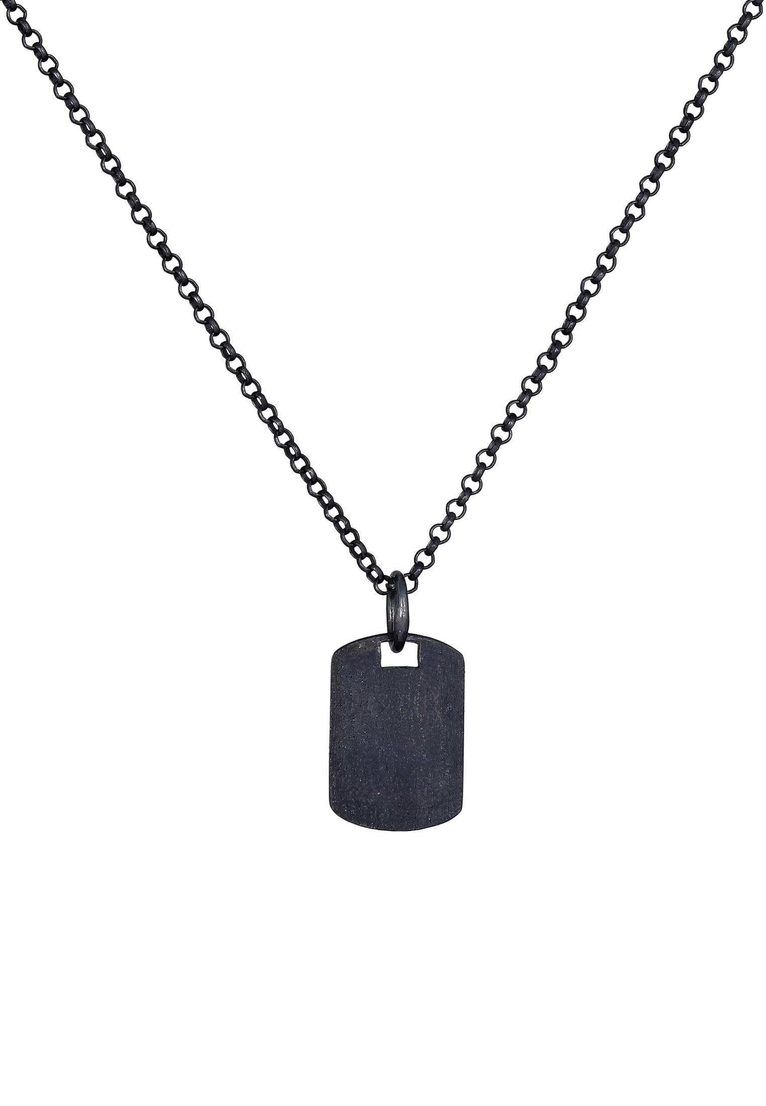 Kuzzoi Kette mit Anhänger »Halskette Herren Dog Tag Military Platte Brushed 925 Silber«