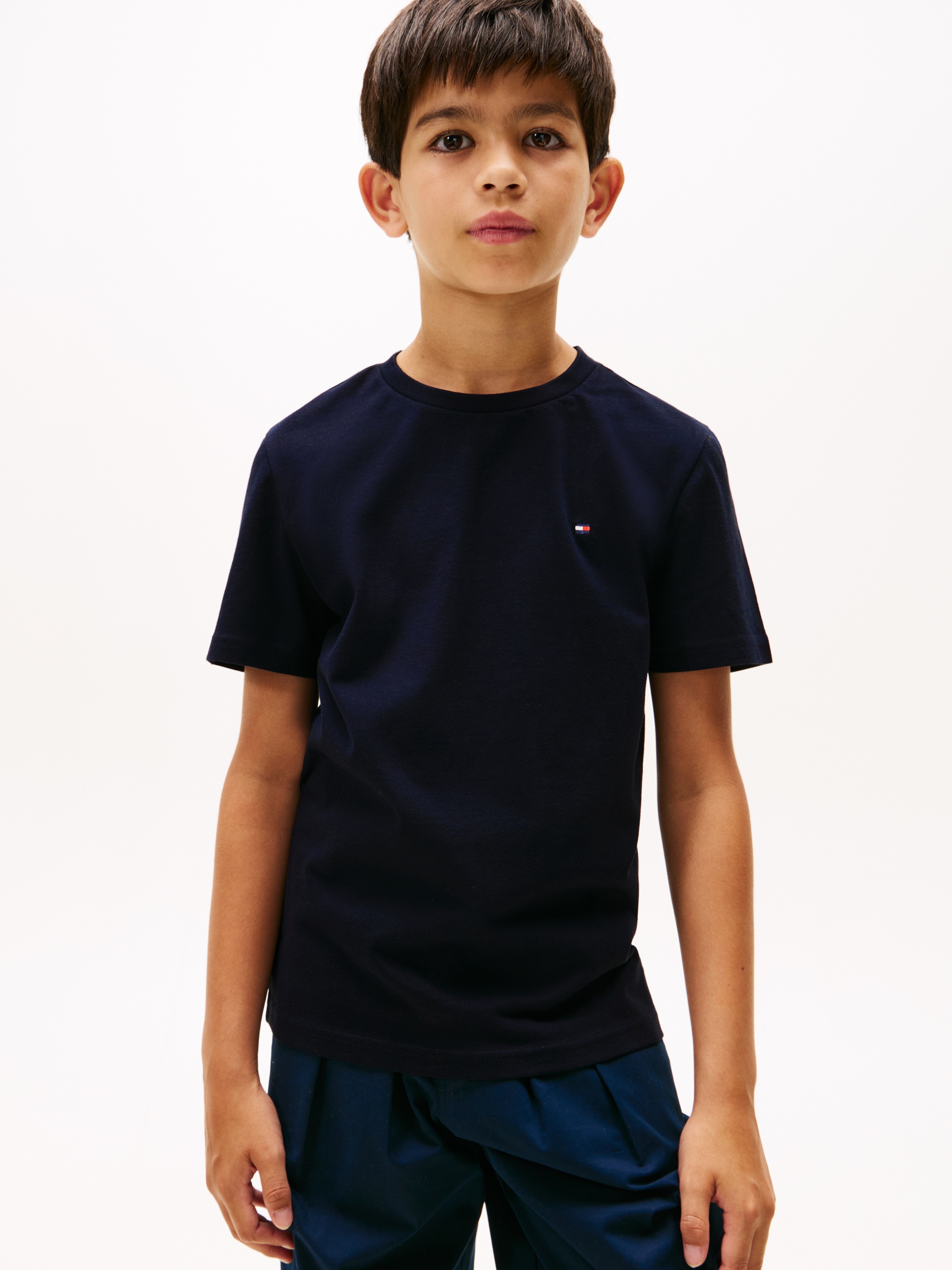 Tommy Hilfiger Underwear T-Shirt »2 PK SS TEE mit Stickerei und Rundhals im 2er-Pack«, (Packung, 2 tlg., 2er-Pack), unifarben, casual, regular fit, Baumwolle, Rundhals