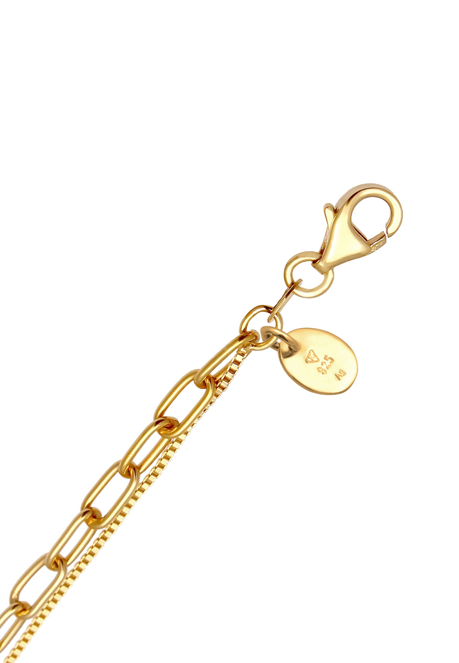 Elli Premium Silberkette »Halskette Layer Plättchen Layer Figaro 2-lagig 925 Silber«