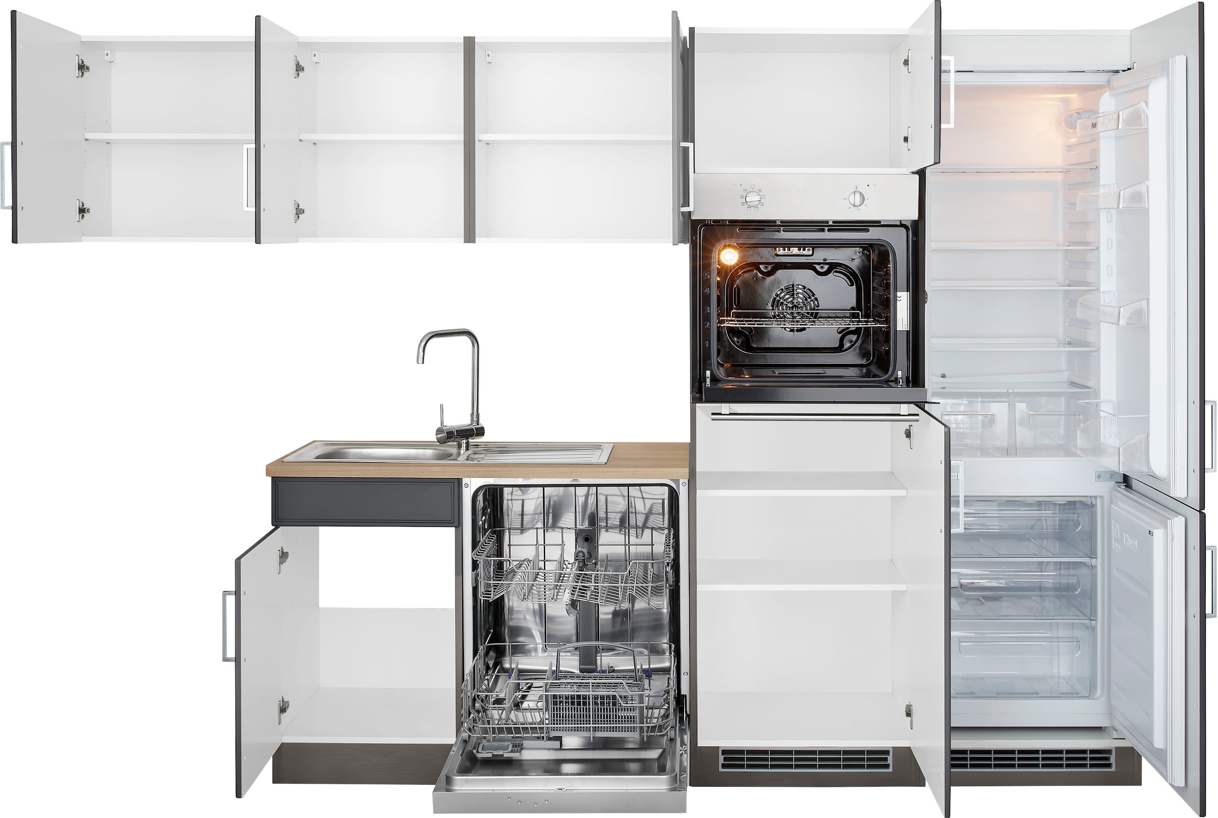 KOCHSTATION Winkelküche »KS-Stockholm – Küche mit hochwertiger und detailreicher Landhausfront« Stellbreite 290x170 cm, wahlweise mit E-Geräten, MDF-Fronten