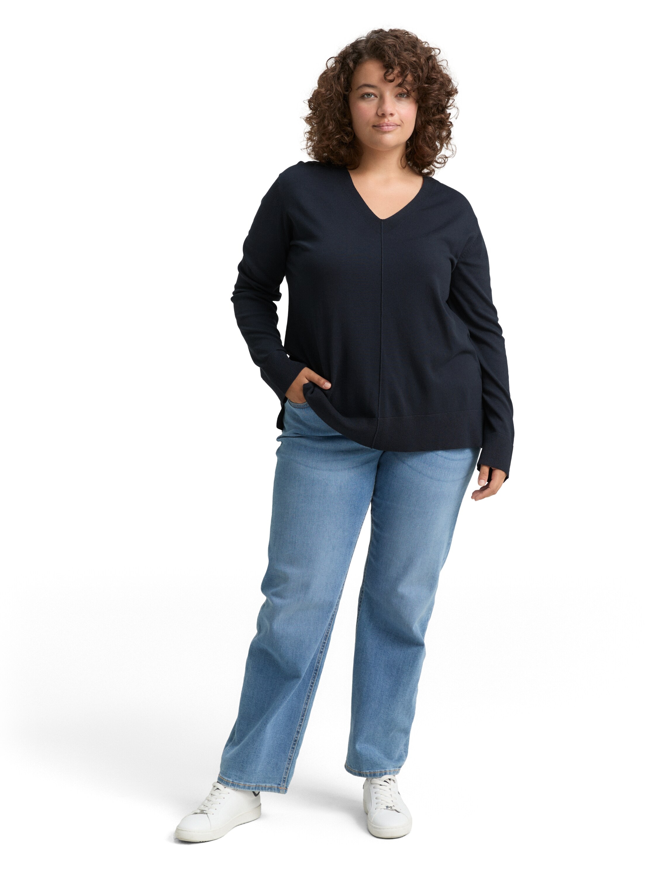 TOM TAILOR PLUS Strickpullover, mit Ziernaht