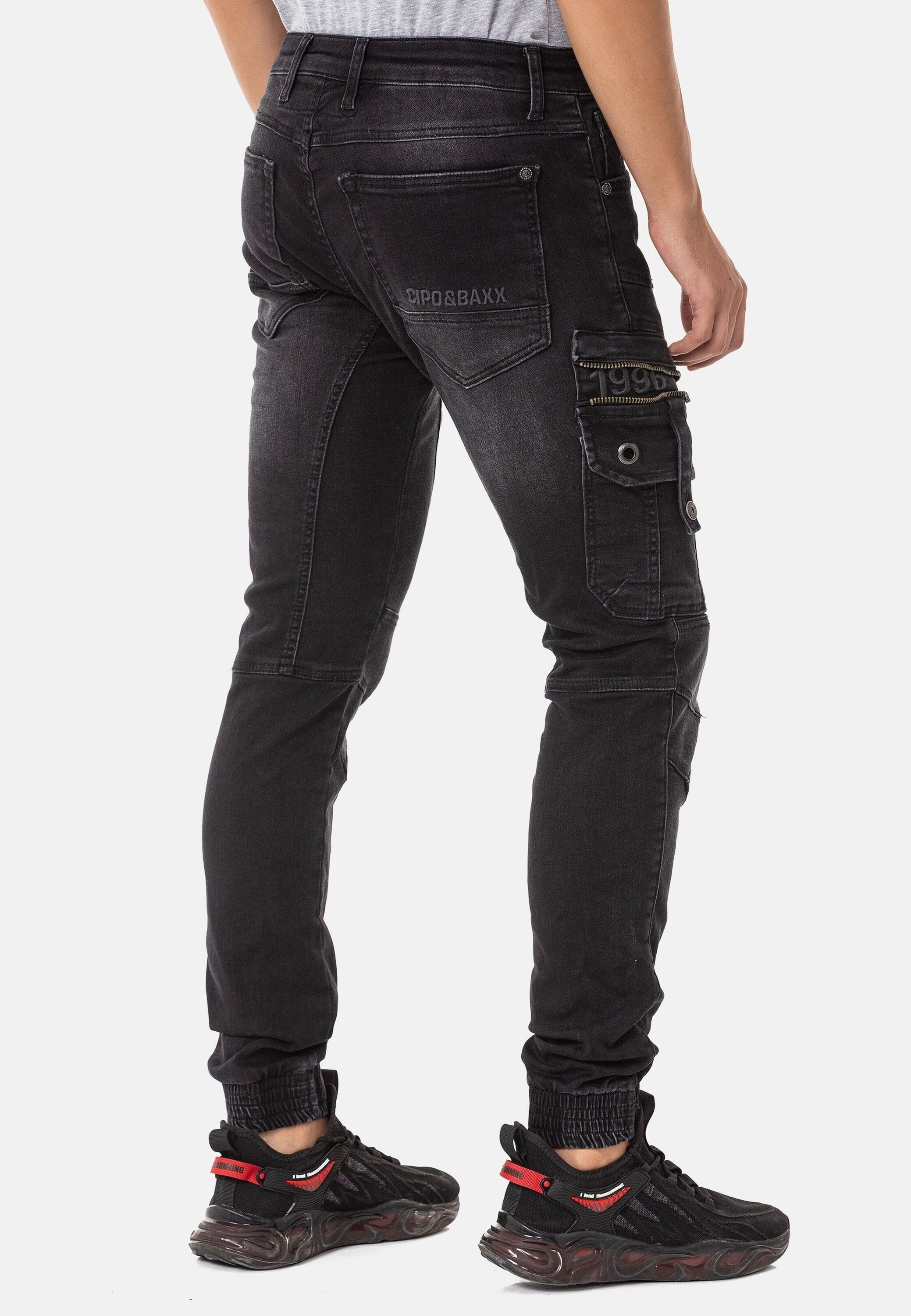 Cipo & Baxx Regular-fit-Jeans »Cipo & Baxx Jeans« mit trendigen Cargotaschen, CD-845