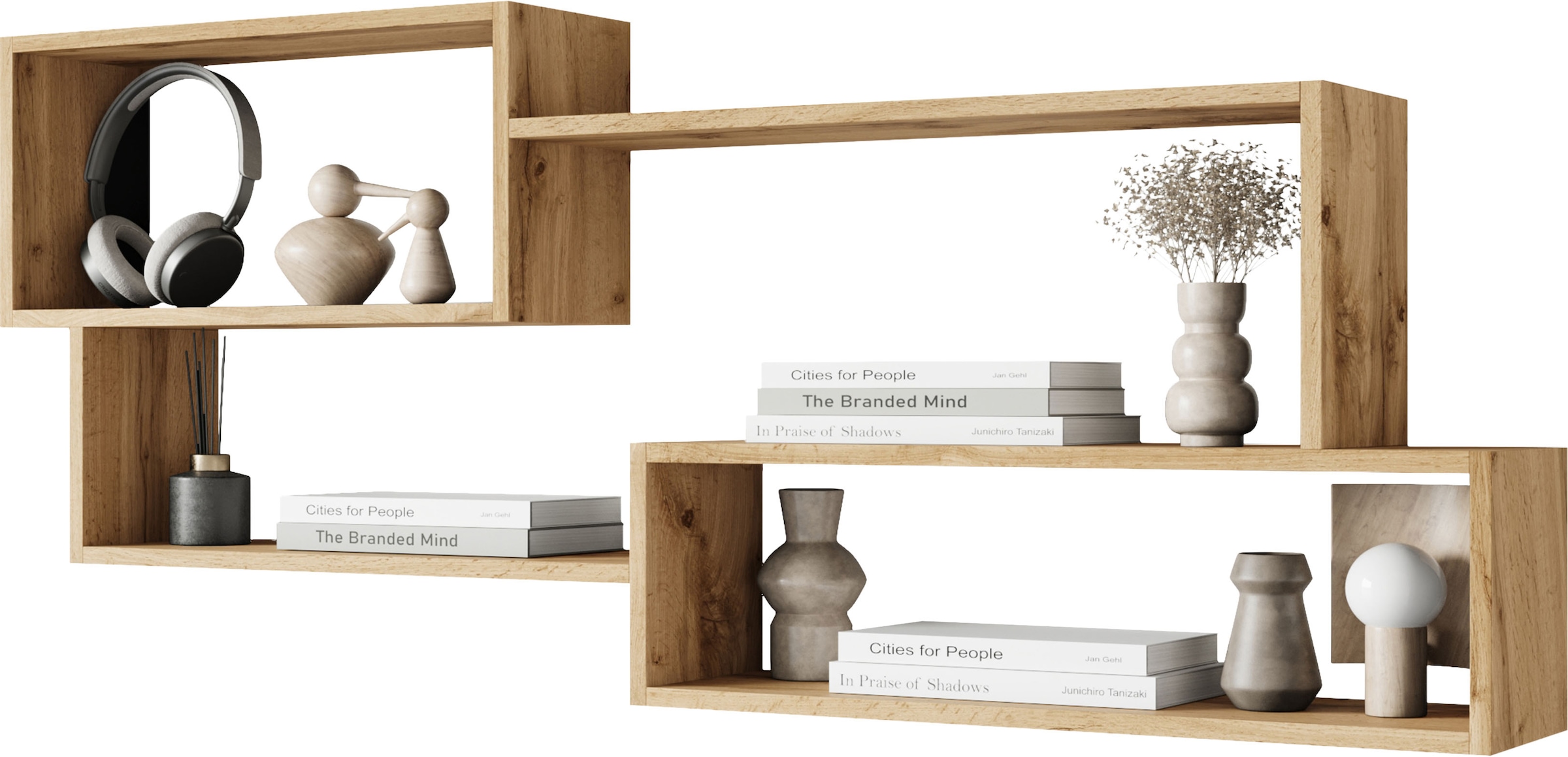 INOSIGN Wandboard »Wandregal Trio«, (1 St.), Ideal als Bücherregal, Dekoregal oder Ablage im Büro