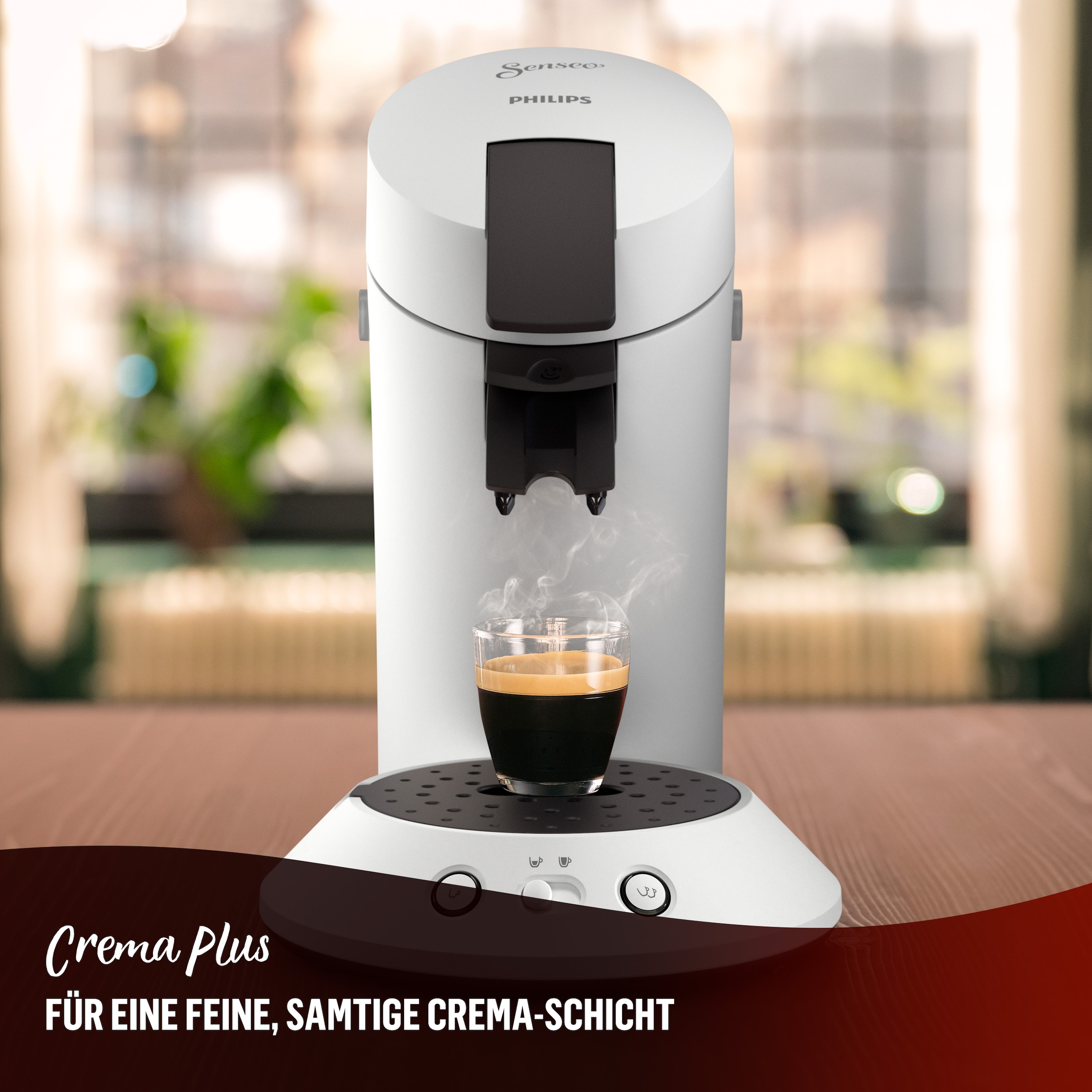 Philips Senseo Kaffeepadmaschine »Original Plus CSA210/60, mit zwei Kaffee-Einstellungen«, aus 28% rec. Plastik, inkl. Gratis-Zugabe (Wert 5 € UVP)