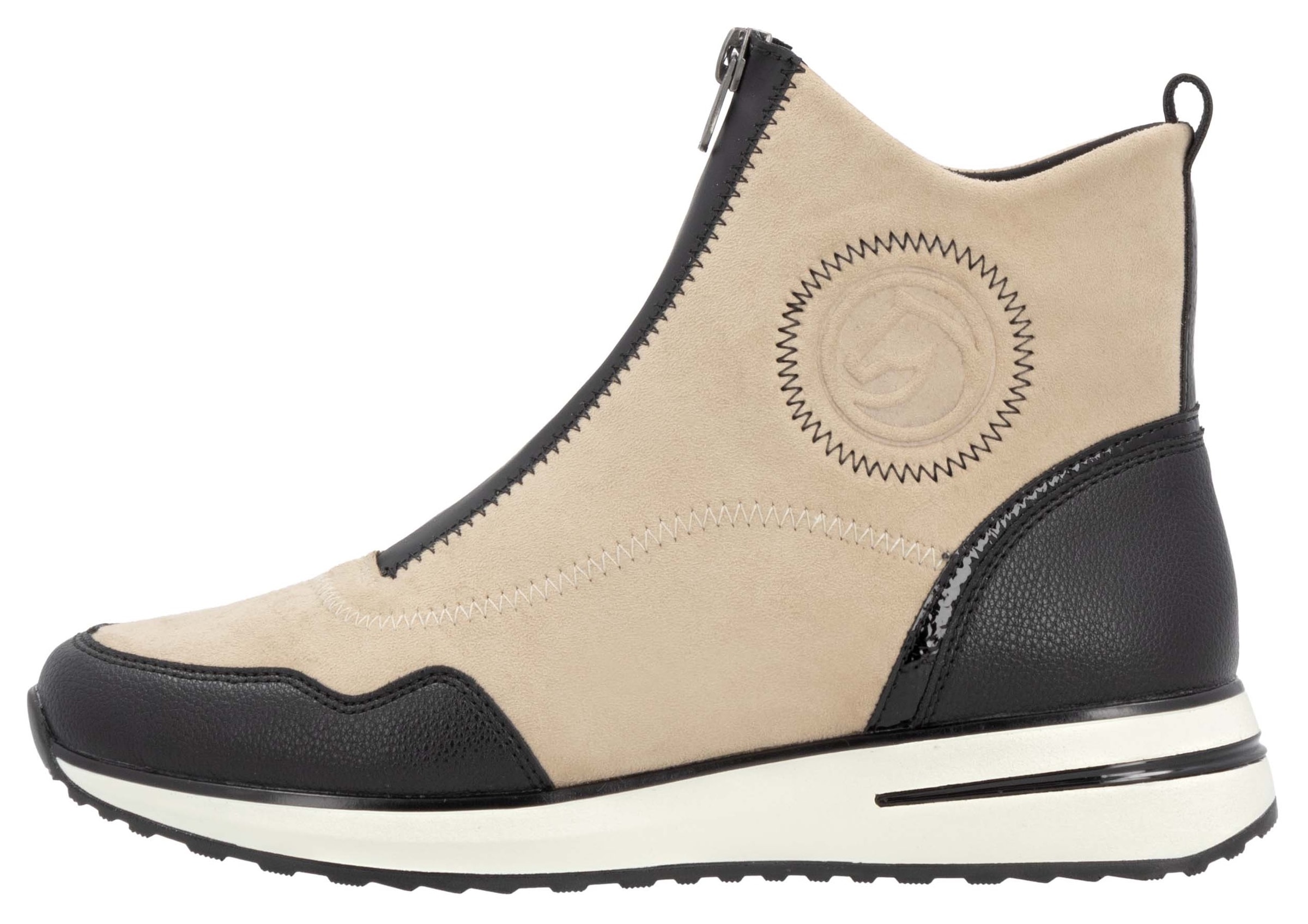 Remonte Slip-On Sneaker, Keilabsatz, Boots, Stiefelette mit praktischer Anziehlasche