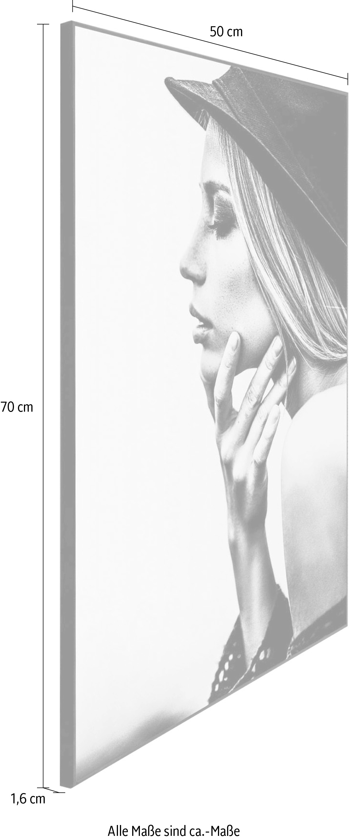Reinders! Wandbild »Slim Frame Black 50x70 Female Profile«