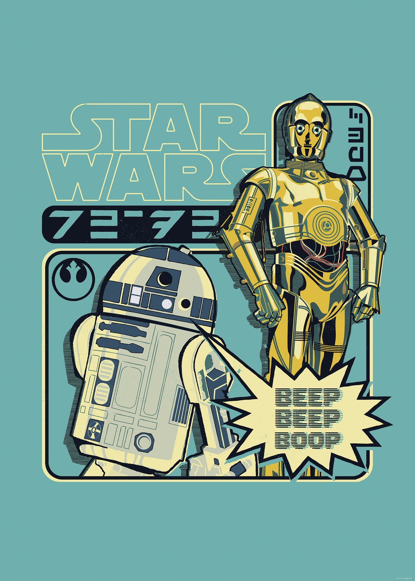 Komar Wandbild »Star Wars Beep Boop«, Disney, (Set, 1 St.), 50 x 70 cm (Breite x Höhe) - Kinderzimmer, Dekoration