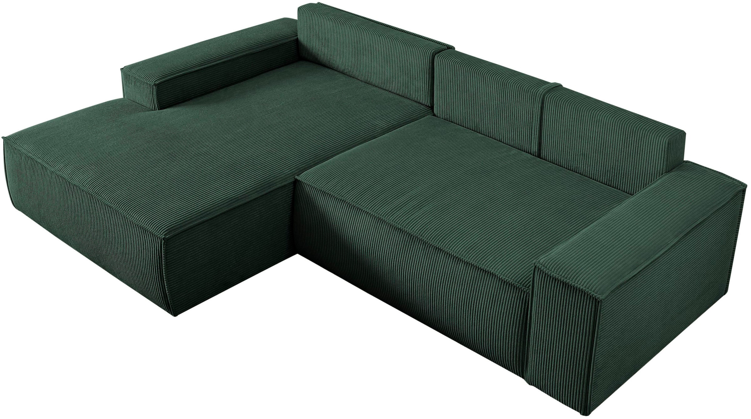 Home affaire Ecksofa SHERWOOD Schlafsofa 267 cm, L-Form, Schlaffunktion mit Bettkasten (210x136 cm), Cord, Vintage, Samtvelours