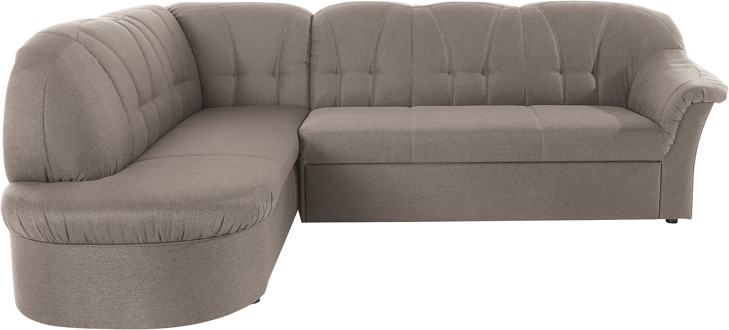 DOMO collection Ecksofa »Pegnitz, zeitlose und elegante Rückensteppung, Breite 246cm, L-Form« wahlweise mit Bettfunktion