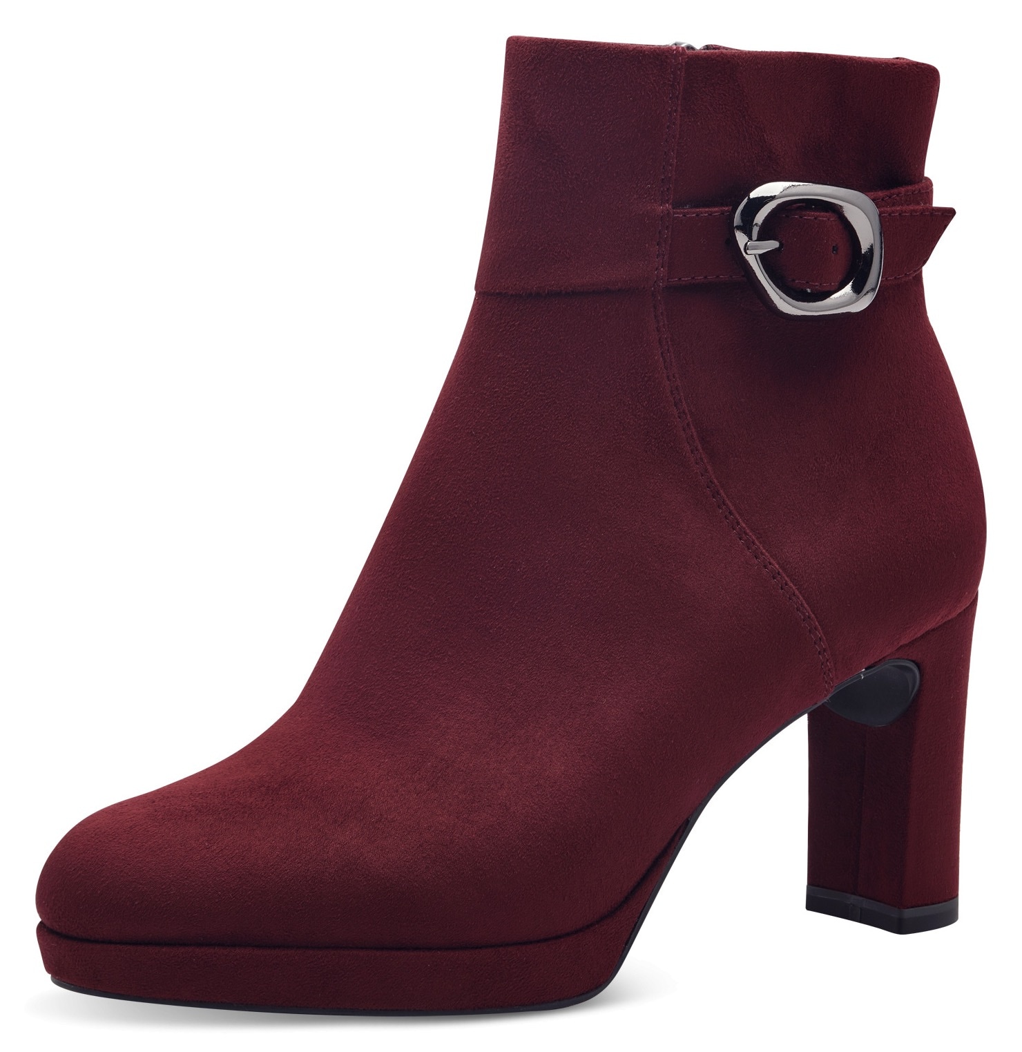 Stiefelette, Blockabsatz, Abendschuh, Ankle-Boots mit edler Zierschnalle