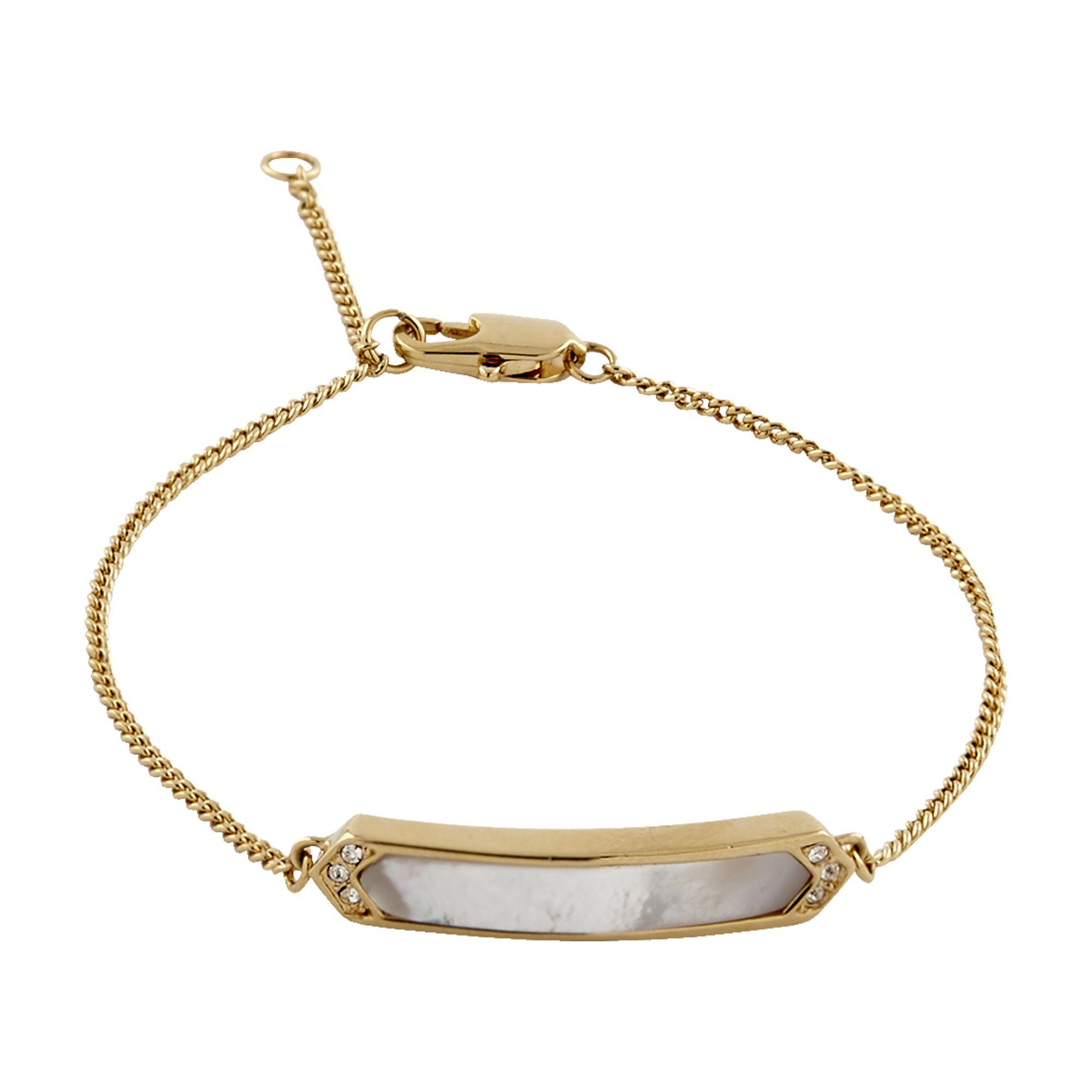 Buckley London Armschmuck Messing vergoldet mit Perlmutt und Kristallen