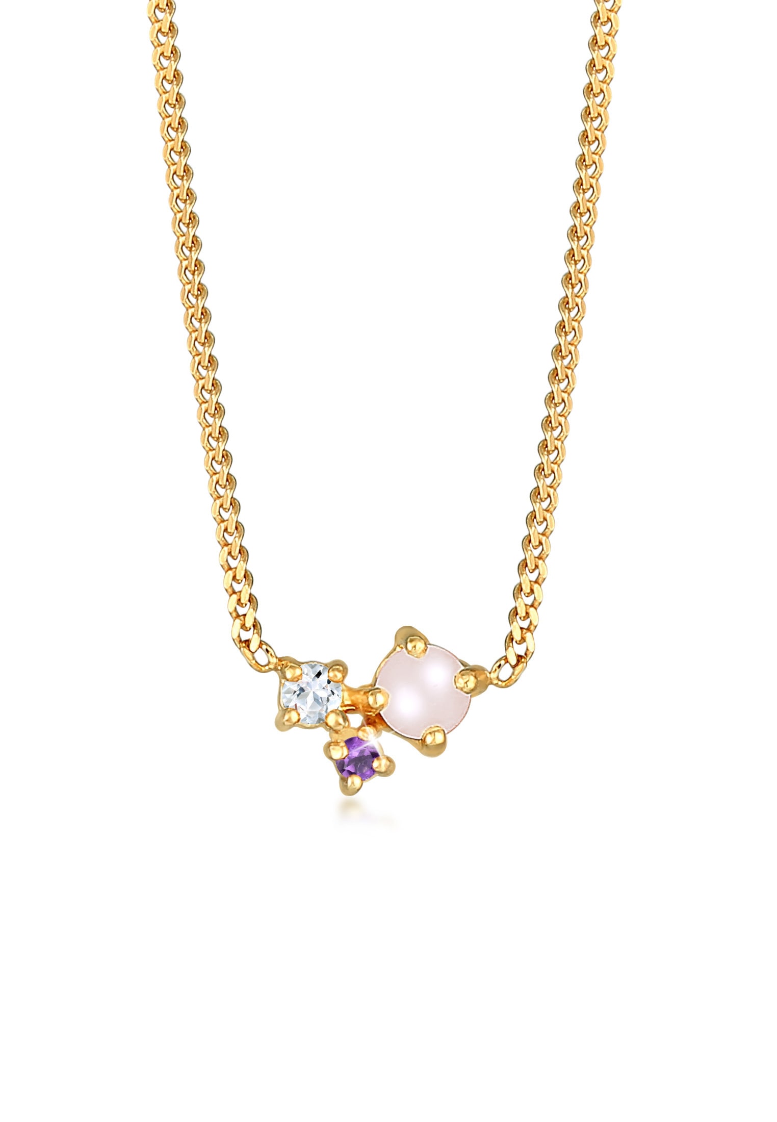 Silberkette »Halskette Amethyst Topas Rosa Quarz Edelsteine 925 Silber«