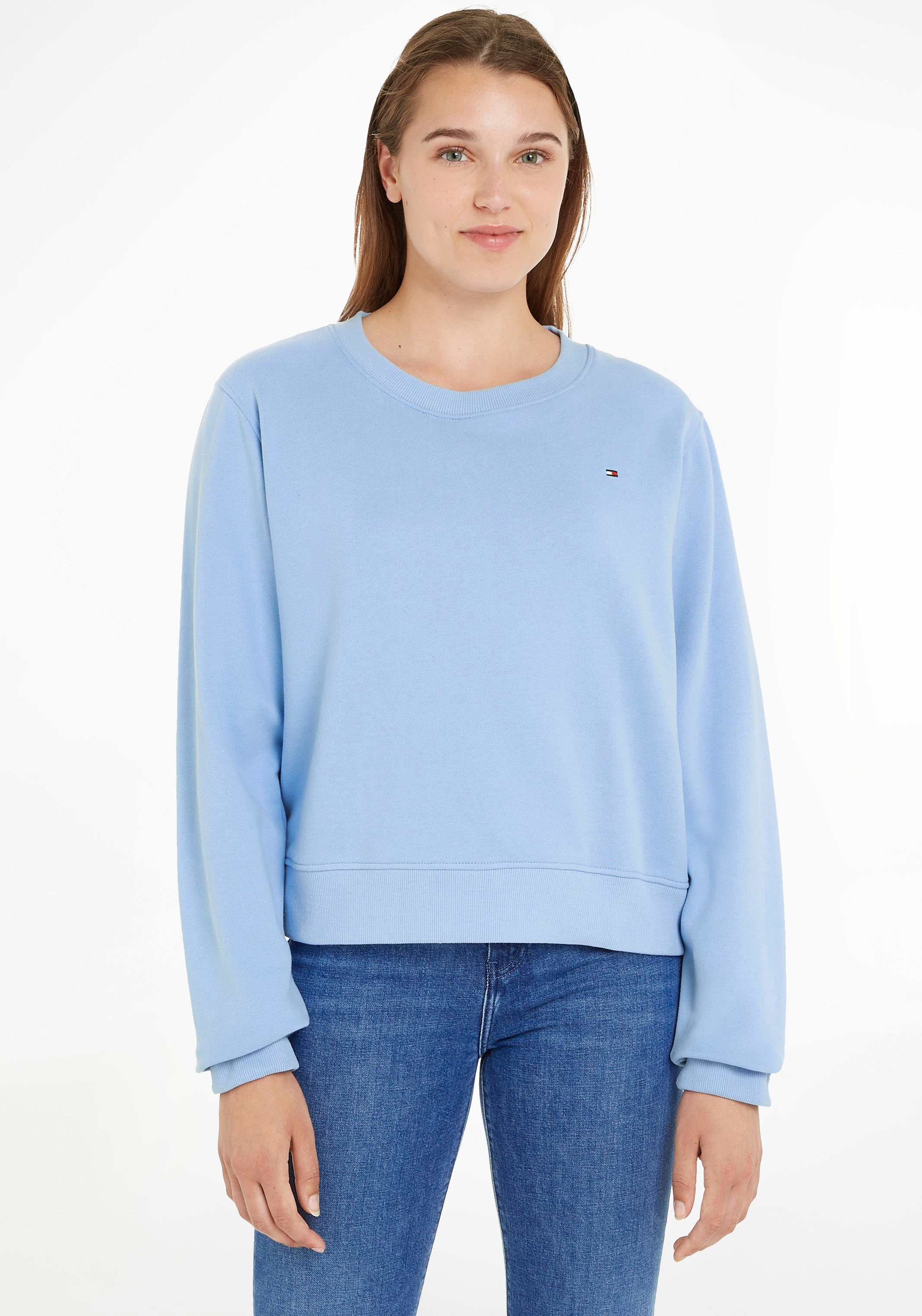 dezenter Hilfiger OTTO »1985 REG P/TERRY SWEATSHIRT«, C-NK Online im Stickerei Tommy mit Shop Sweatshirt