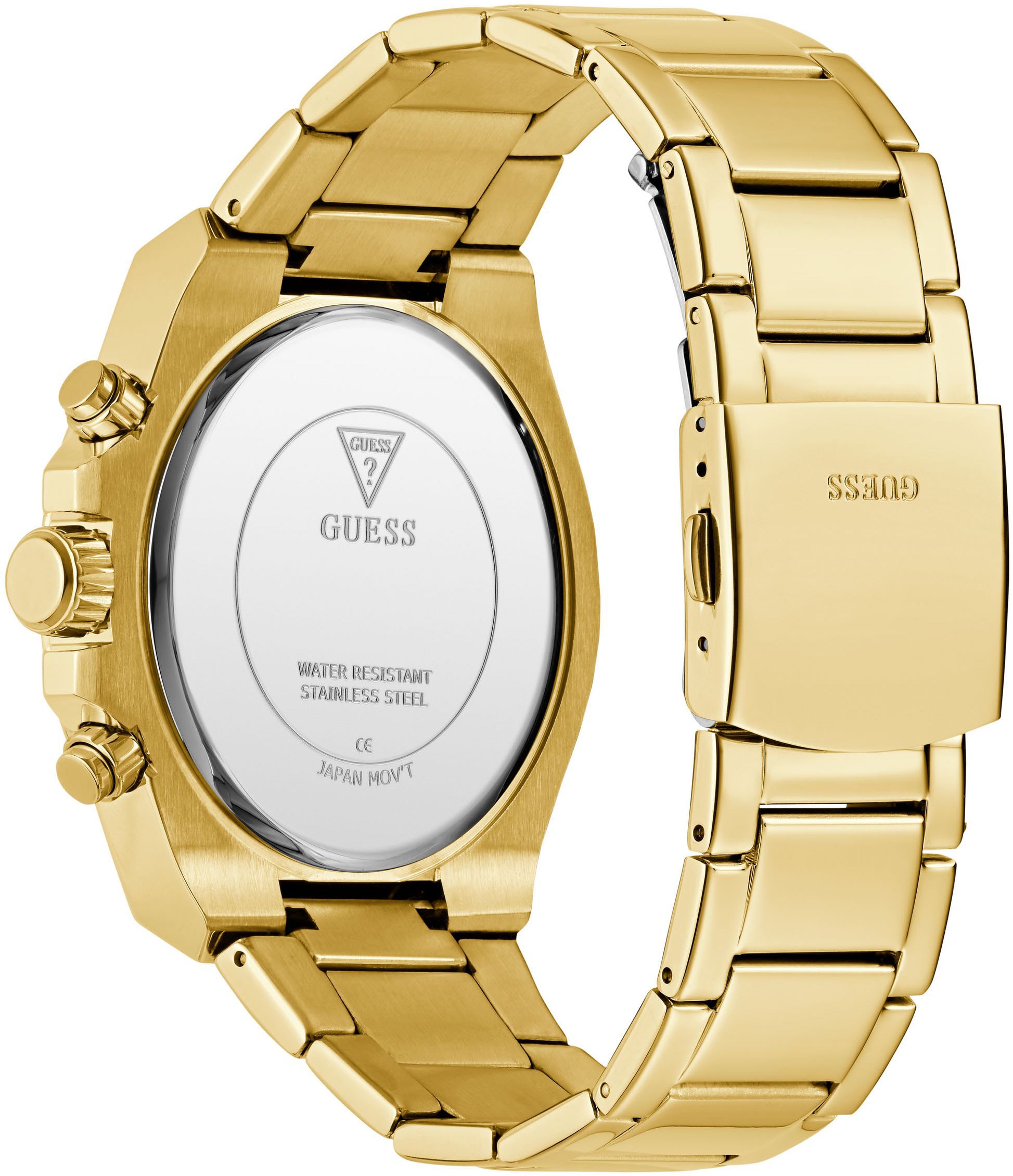 Guess Multifunktionsuhr »FURY« Quarzuhr, Armbanduhr, Herrenuhr, Datum, Wochentag, Edelstahlarmband