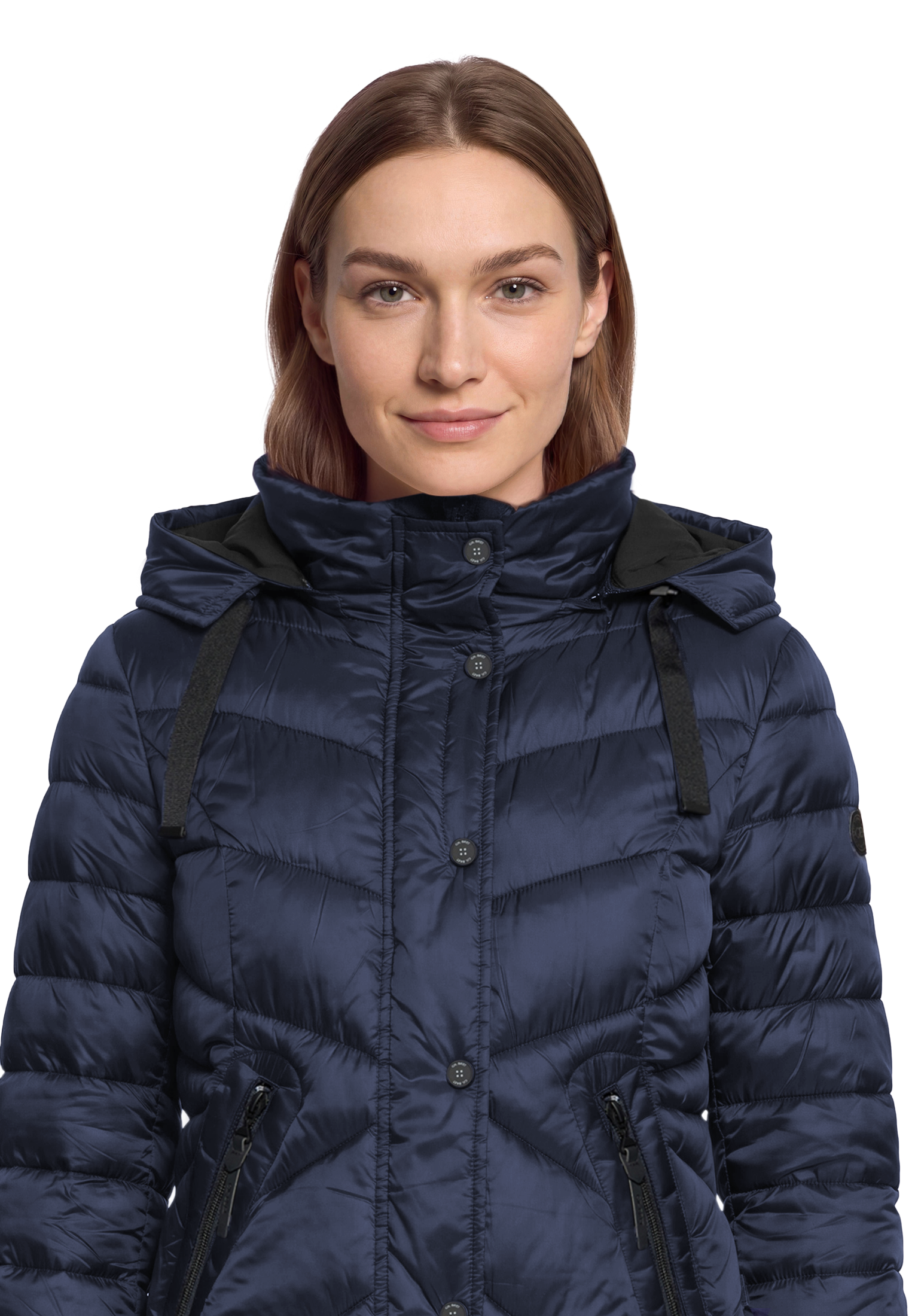 Gil Bret Steppjacke mit Kapuze mit abnehmbarer Kapuze und verdecktem Reißverschluss