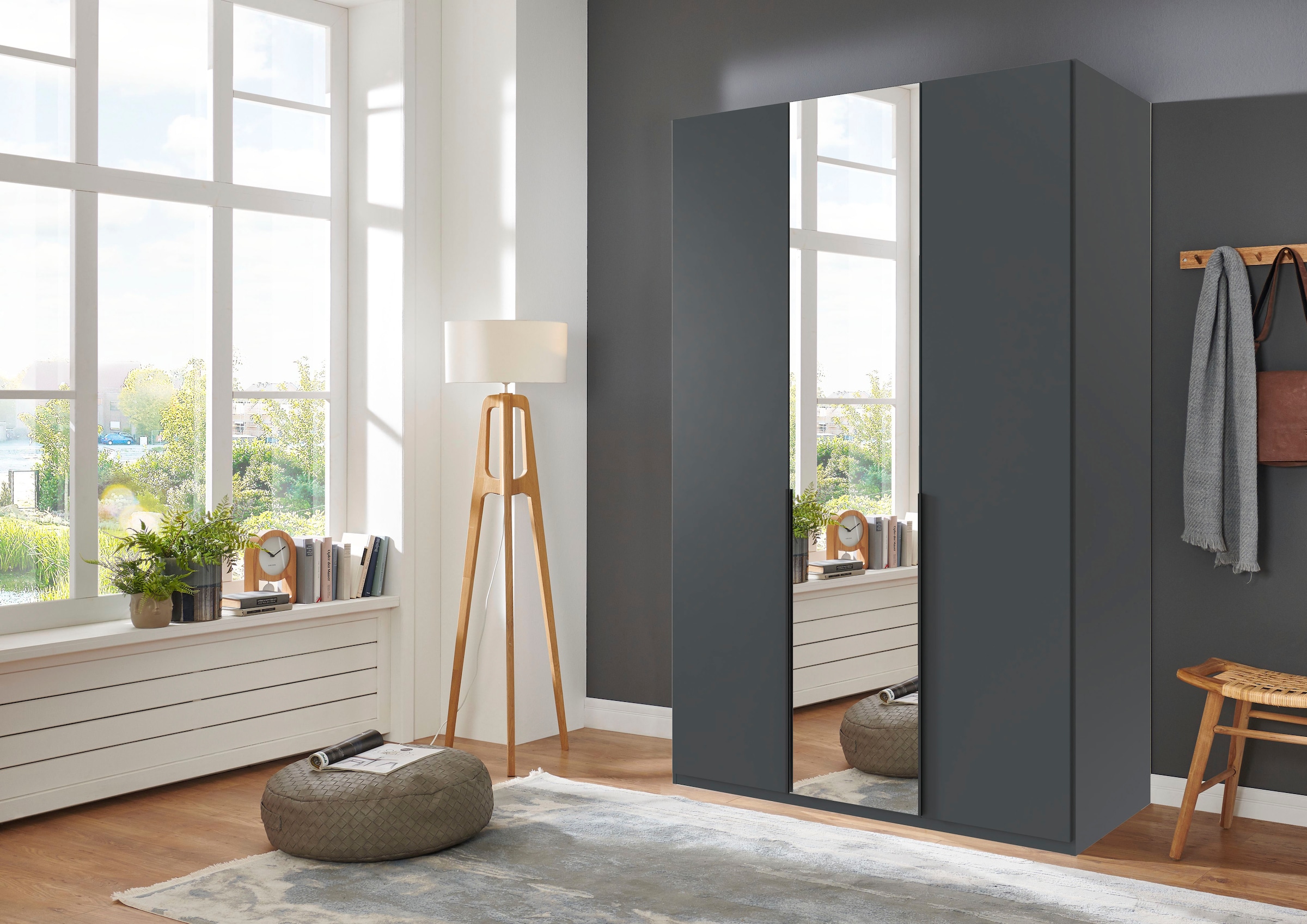 Wimex Kleiderschrank »Mugano,in 8 Breiten,3 Höhen,2 Tiefen, viele Farben, Made in Germany«, (in Basic oder Premium Ausstattung mit 2 weiteren Einlegeböden), mit langen oder kurzen Griffen aus Metall, mit oder ohne Spiegel