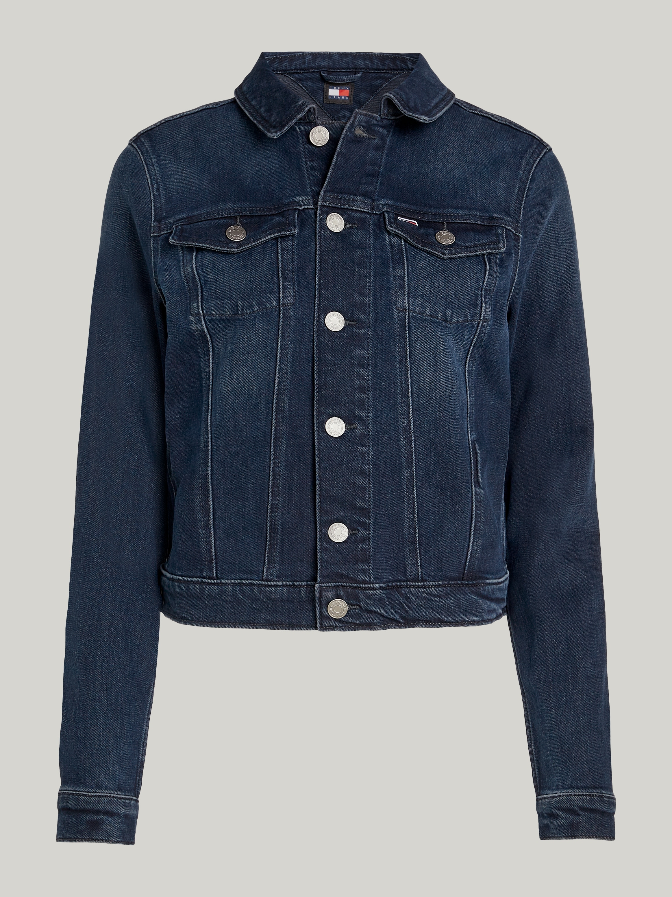 Tommy Jeans Jeansjacke »VIVIANNE SKN JACKET CH8168«, mit Tommy Jeans Flagge