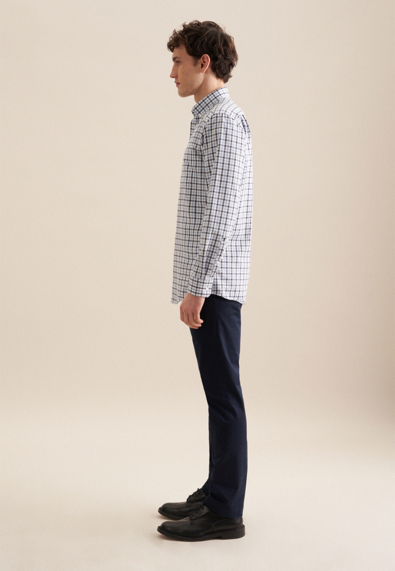 seidensticker Flanellhemd »Regular«, Regular Langarm Button-Down-Kragen Karo