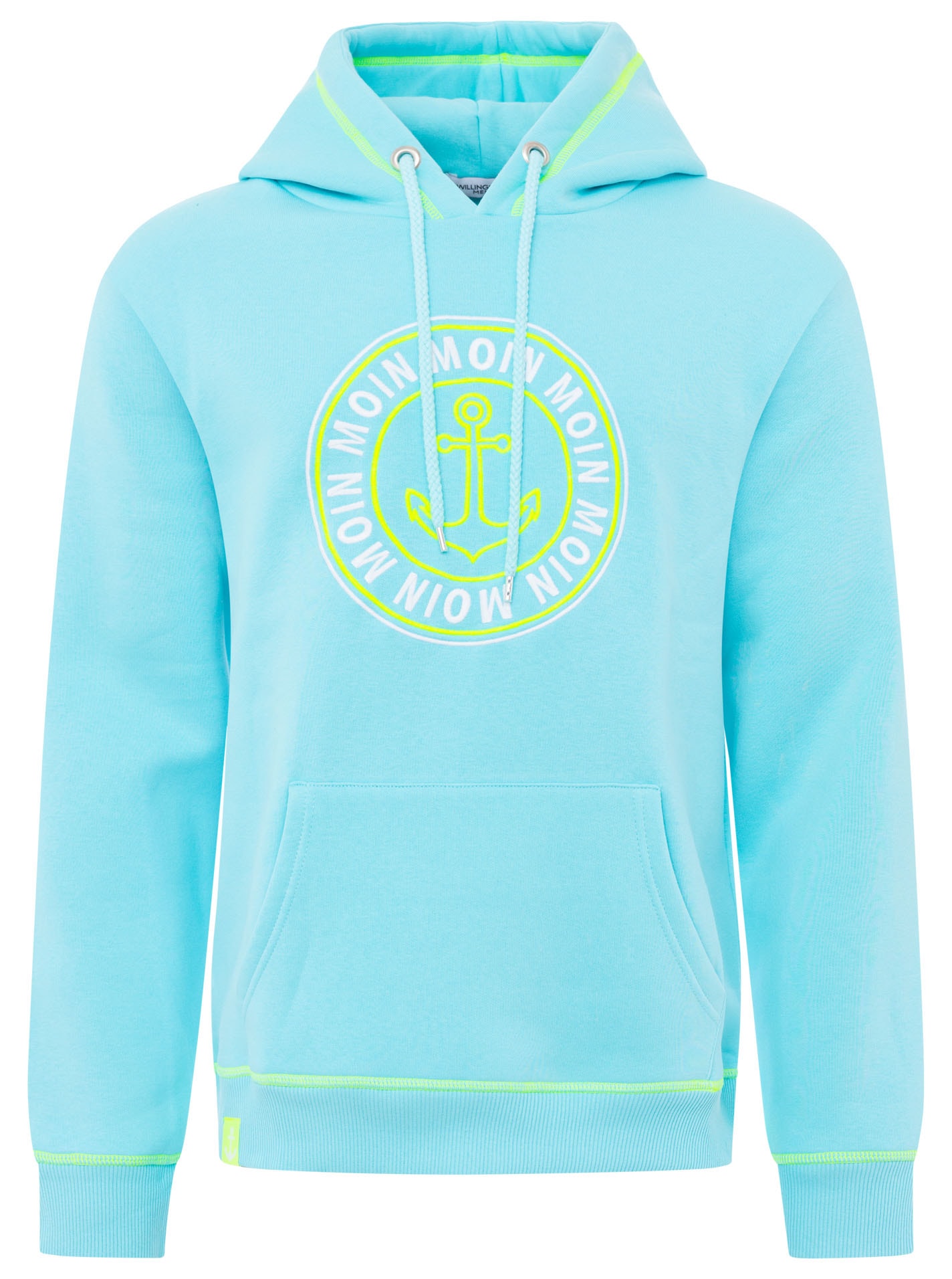 Zwillingsherz Hoodie »"Anker & Moin"«, mit neongelber Kontrastnaht