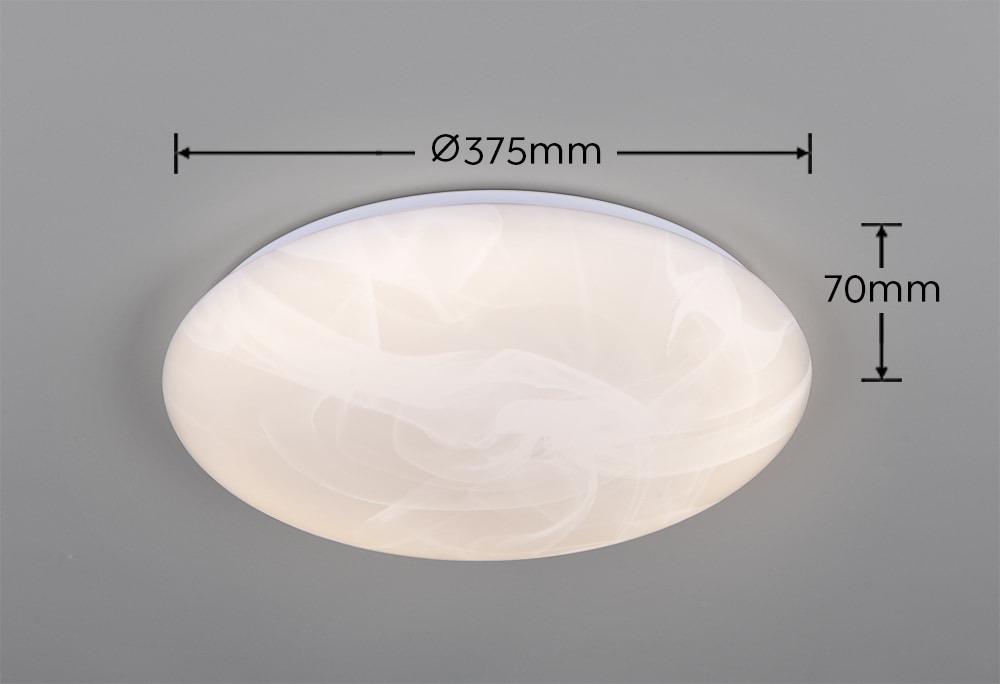 REALITY Leuchten LED Deckenleuchte »UMBRIA, LED Deckenlampe Kunststoff Alabaster weiß 4000K kaltweiß« LED-Board 1 Stk. Kaltweiß 23W 3200 Lumen, Wand- oder Deckenlampe, Höhe 7 cm Ø 38 cm