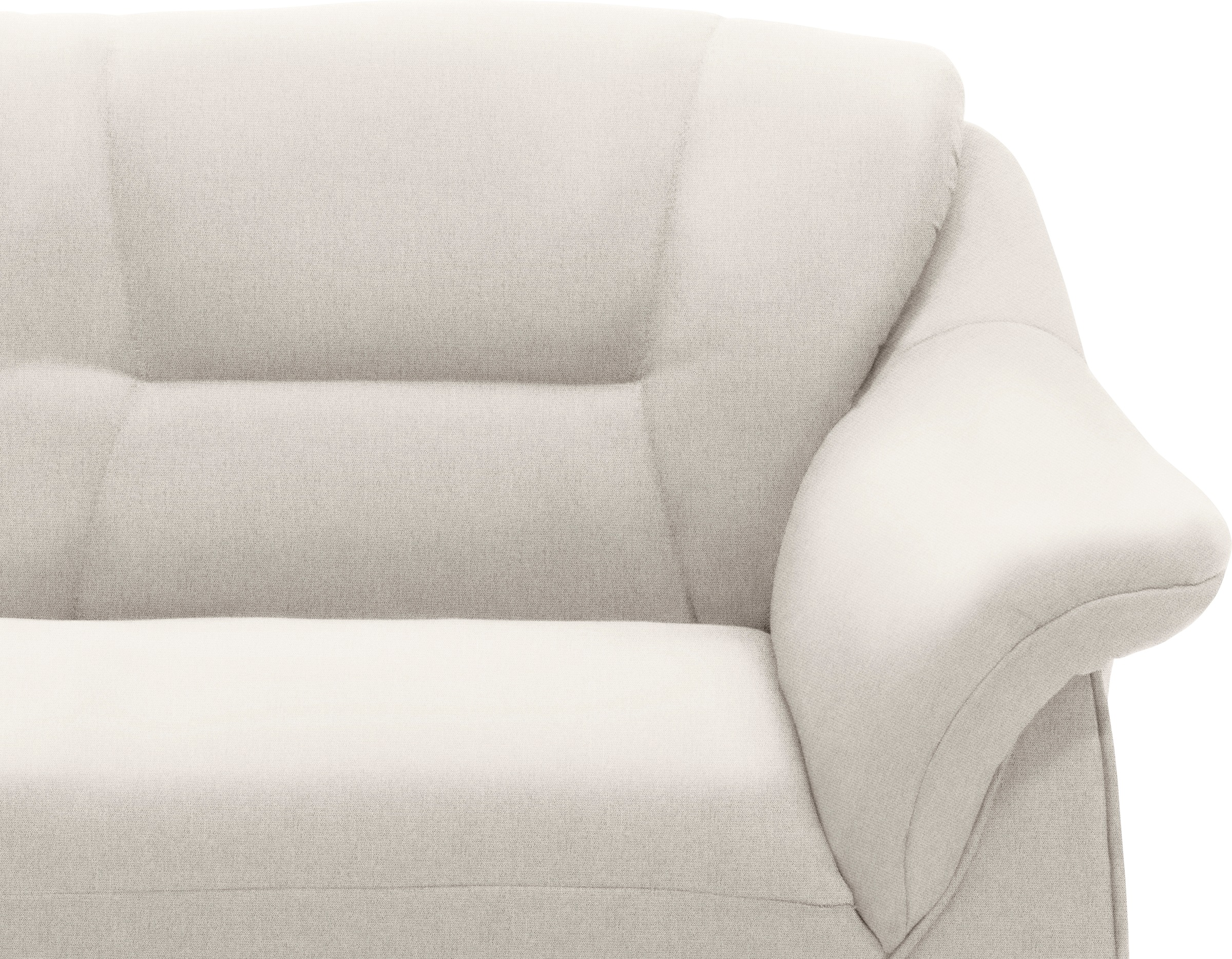DOMO collection Ecksofa »Faenza für kleine Räume, Stellmaße 232,176cm, komfortabel, L-Form«, mit Ottomane, zeitlos, elegante Armlehnen, wahlweise mit Bettfunktion