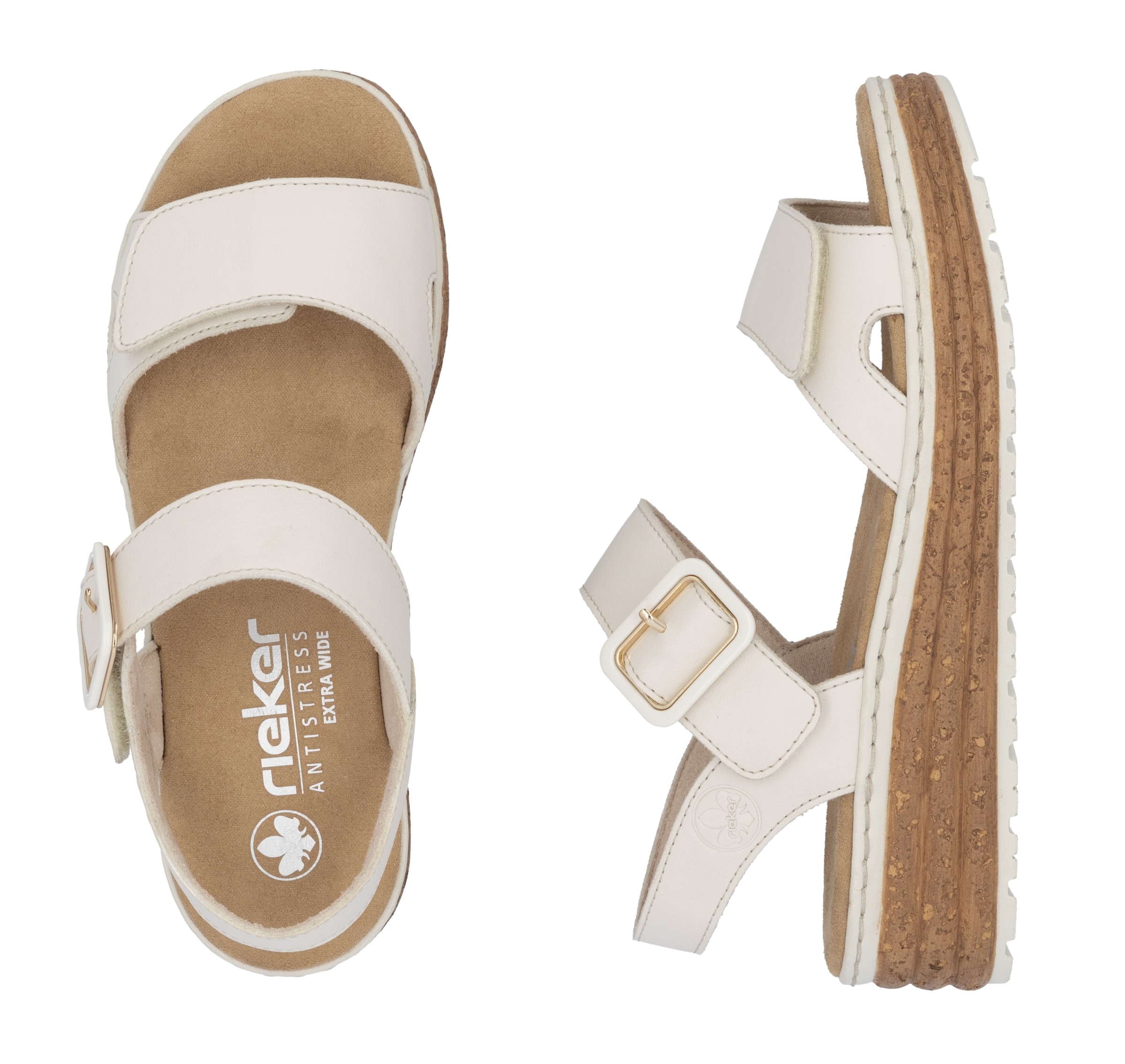 Rieker Plateausandale, Sandalette, Sommerschuh, Keilsandale mit praktischen Klettverschlüssen