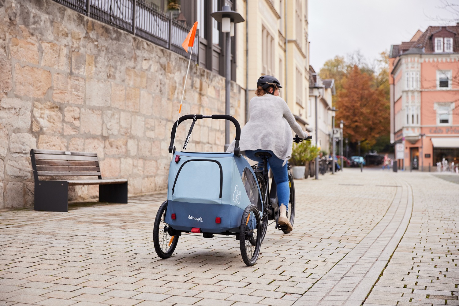 Hauck Fahrradkinderanhänger »2in1 Bike Trailer und Buggy Dryk Duo Plus, dark blue«, für 2 Kinder; inklusive Deichsel