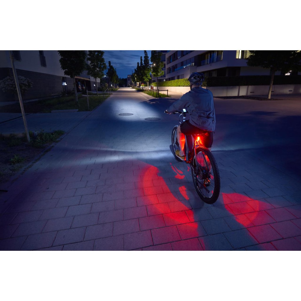 FISCHER Fahrrad Fahrrad-Rücklicht »FISCHER Akku Rücklicht TWIN mit Bodenbeleuchtung«, (2)